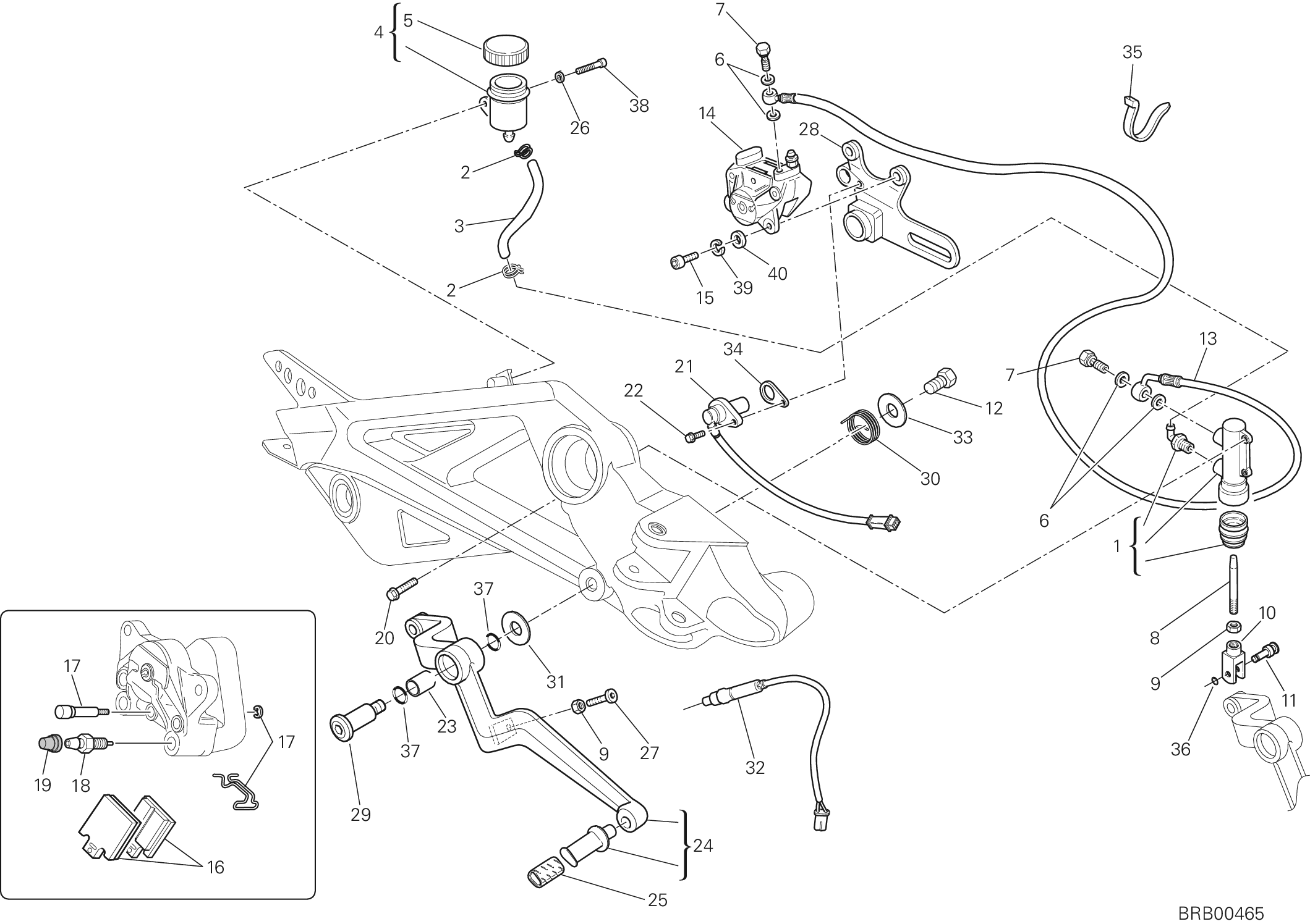 029 SYSTEME DE FREIN ARRIERE POUR MULTISTRADA 620 2006