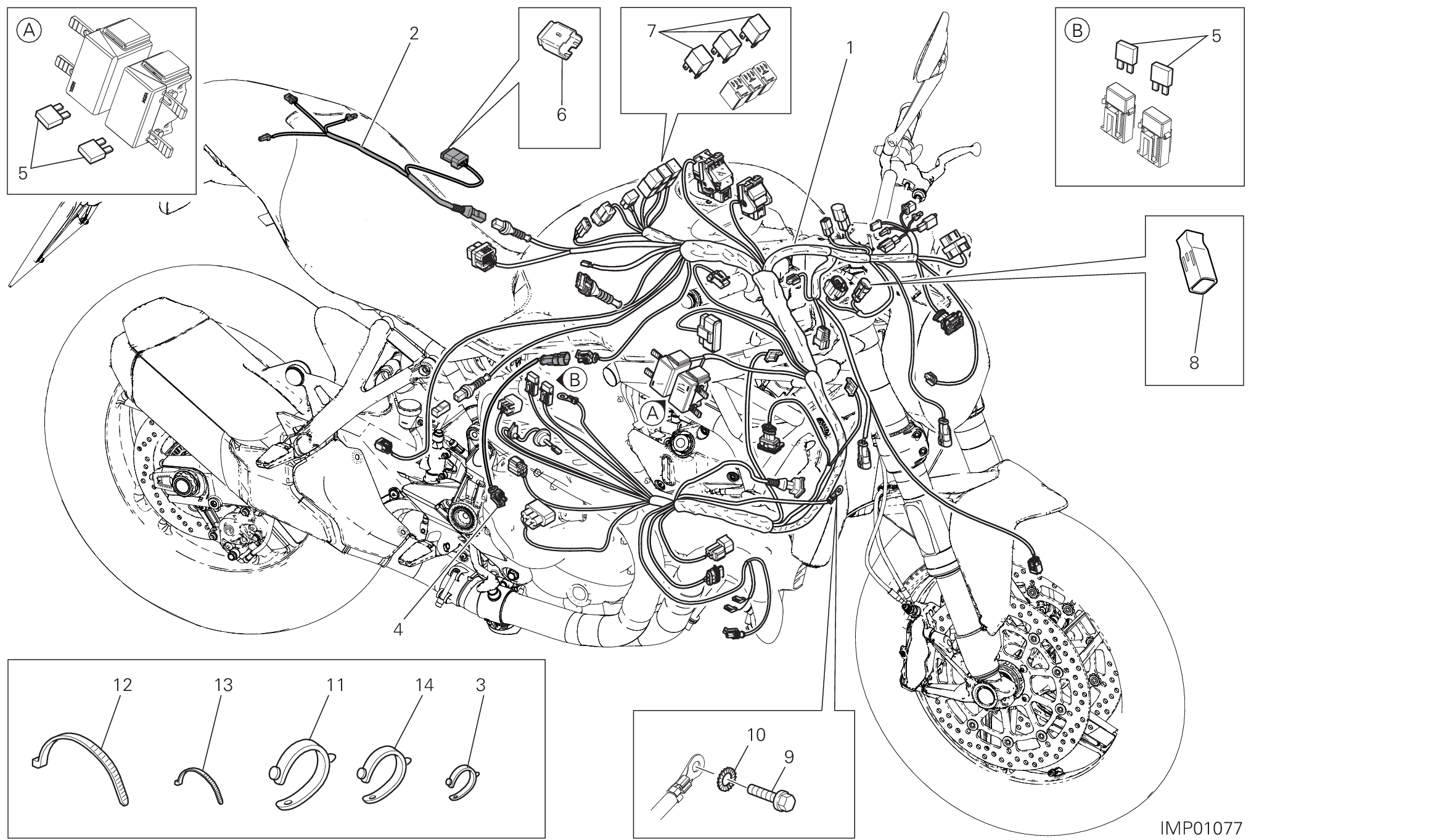 18B FAISCEAU DE FILS POUR MONSTER 821 STEALTH 2019