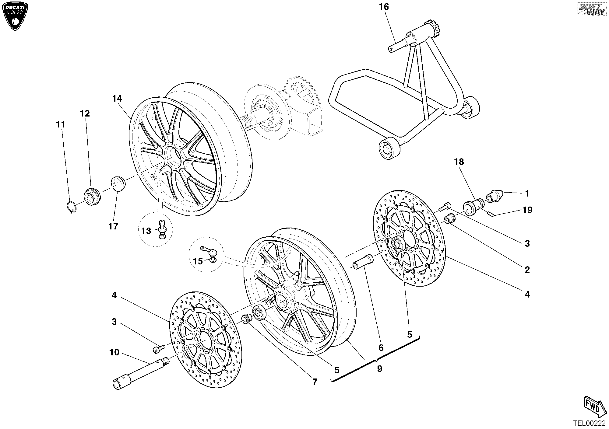 027 ROUES POUR SUPERBIKE 998 RS 2003