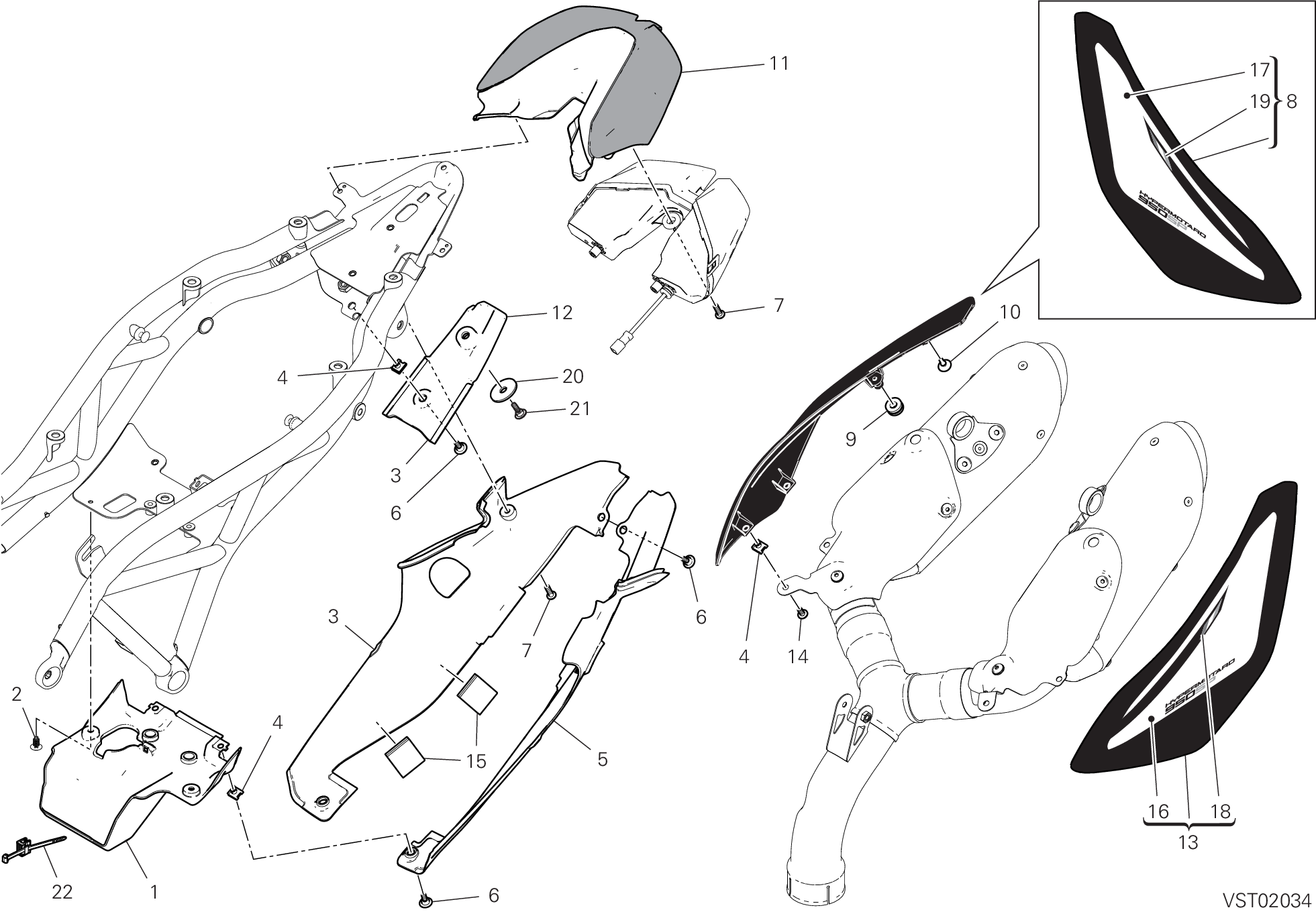 36C HABILLAGE POUR HYPERMOTARD 950 SP 2019