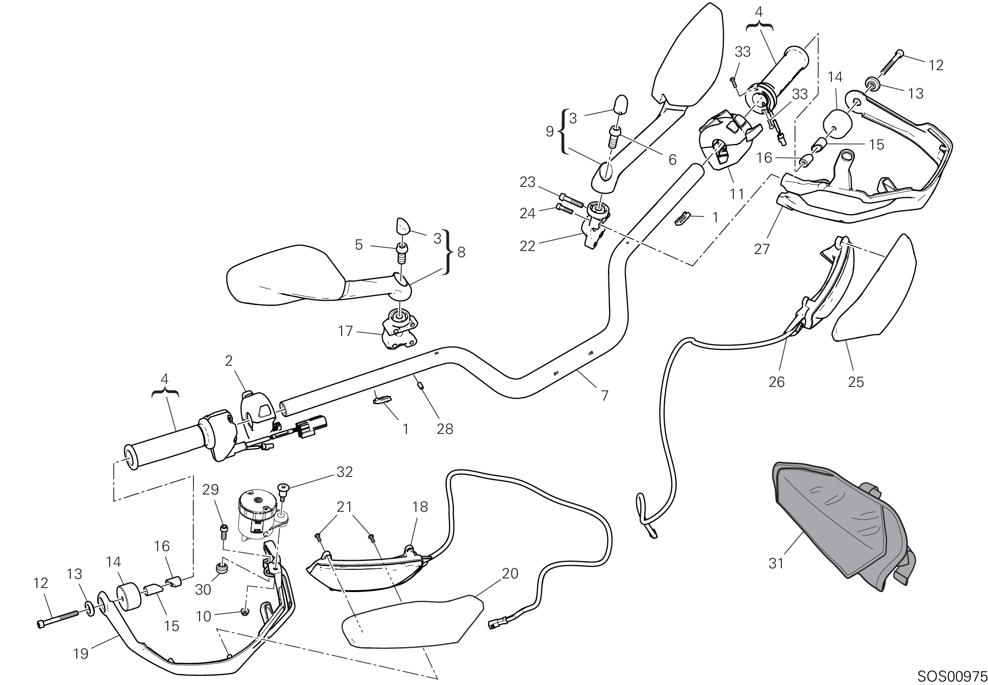 021 GUIDON POUR MULTISTRADA 1260 ENDURO TOURING 2020