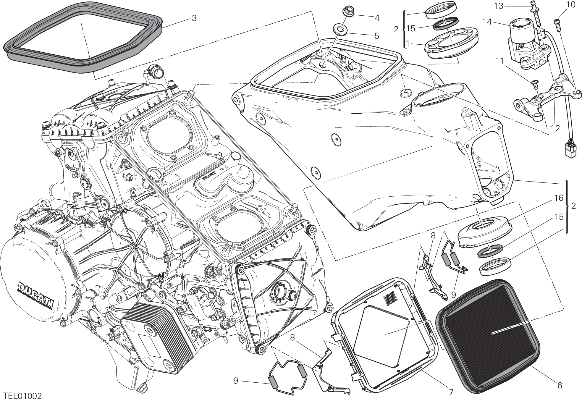 022 CADRE POUR SUPERBIKE 959 PANIGALE ABS 2017