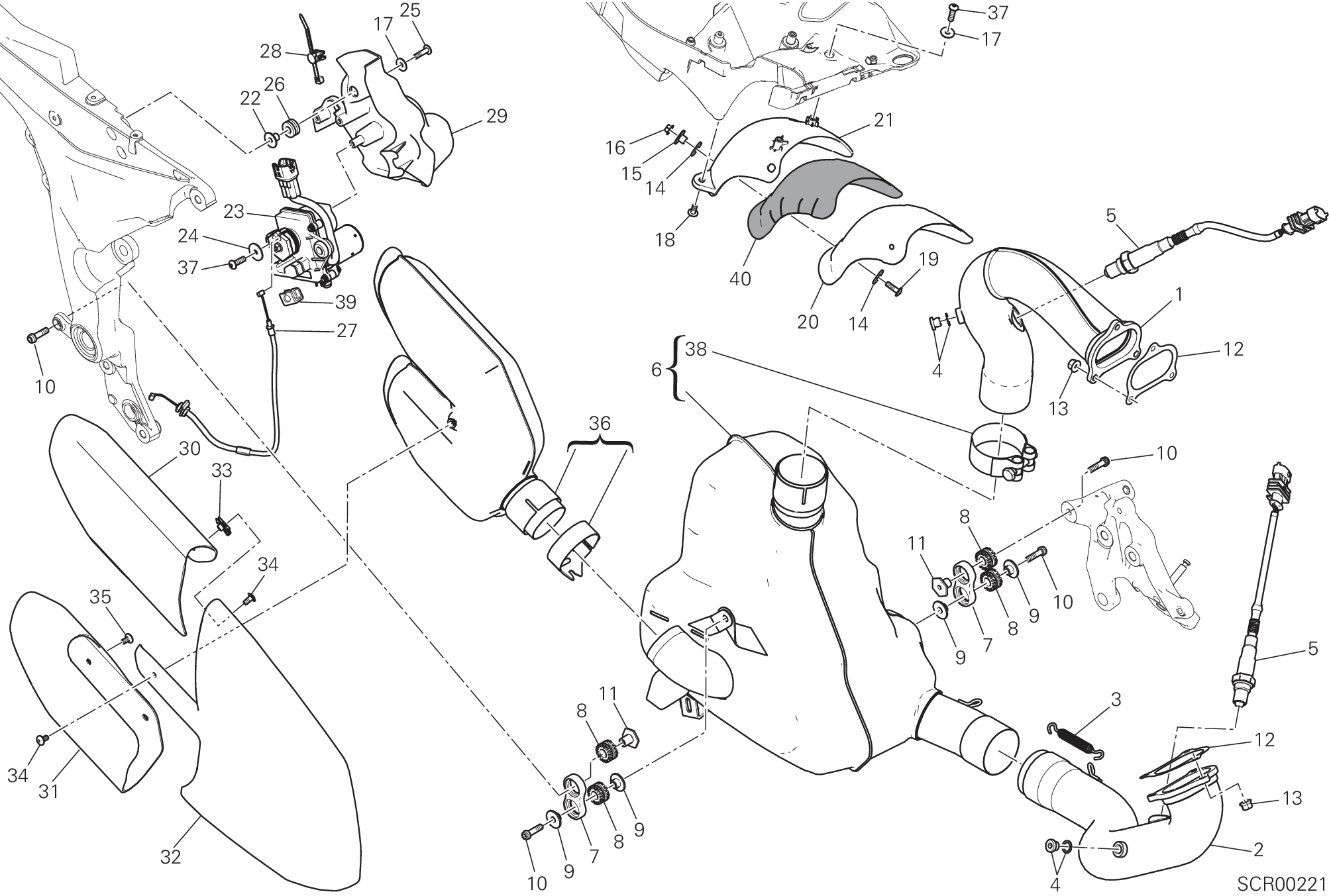 019 ECHAPPEMENT POUR MULTISTRADA 1200 S ABS 2015