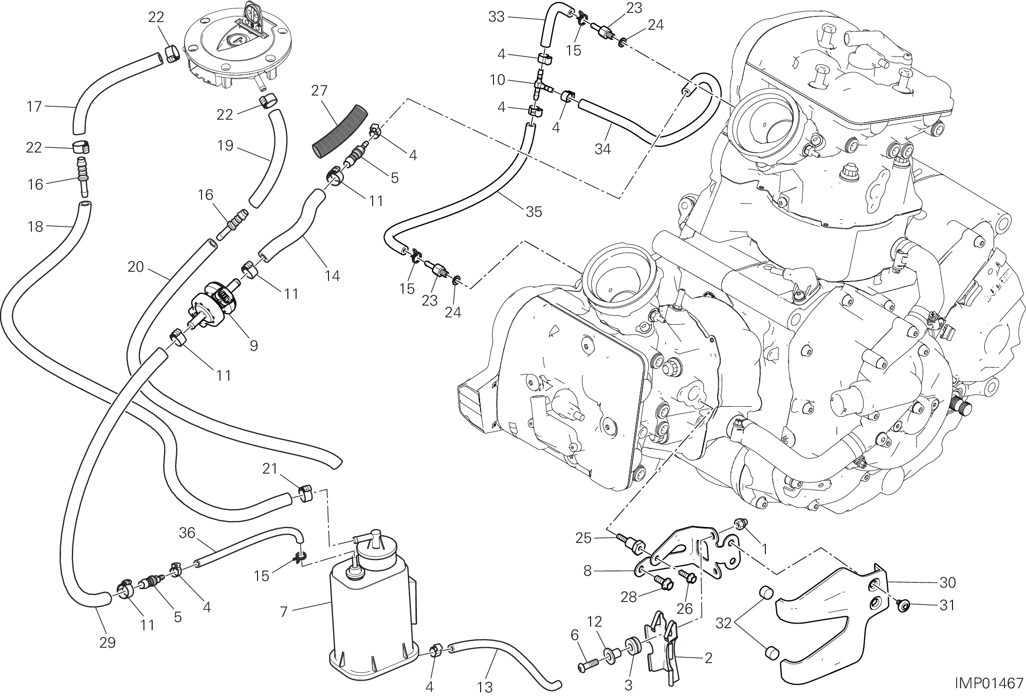 036 FILTRE CANISTER POUR MULTISTRADA 950 2017
