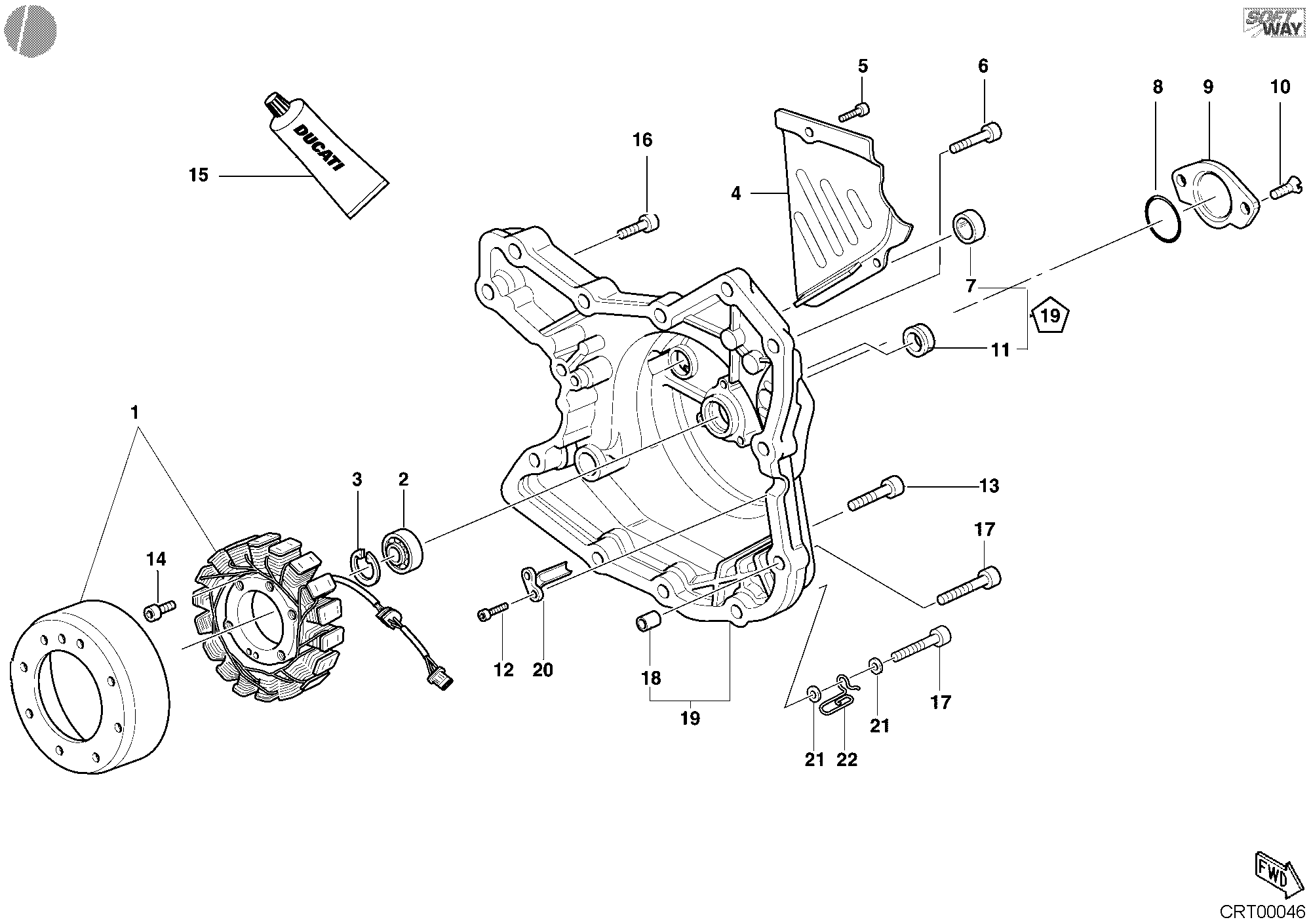 011 COUVERCLE GENERATEUR POUR MONSTER 400 2003