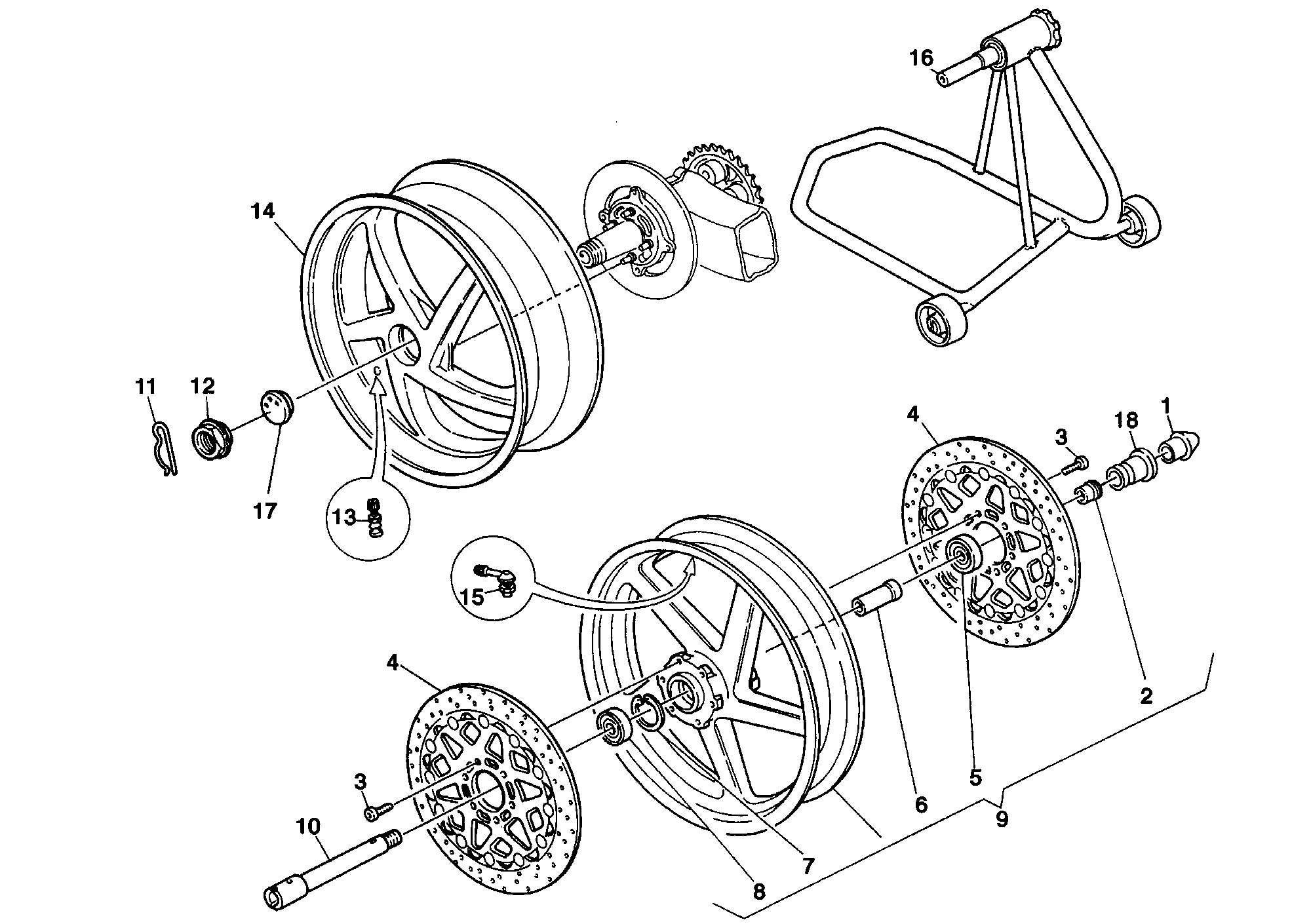 027 ROUES POUR SUPERBIKE 916 R 1998