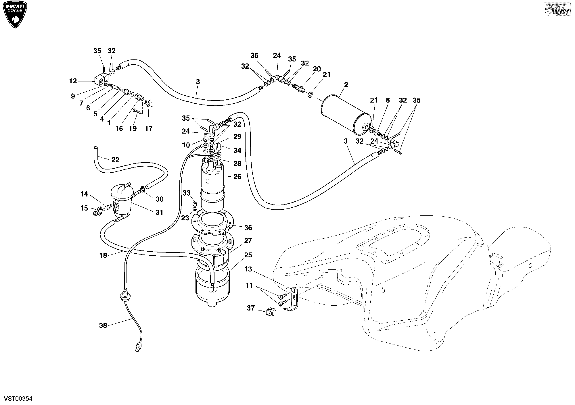 033 POMPE A CARBURANT POUR SUPERBIKE 999 RS 2004