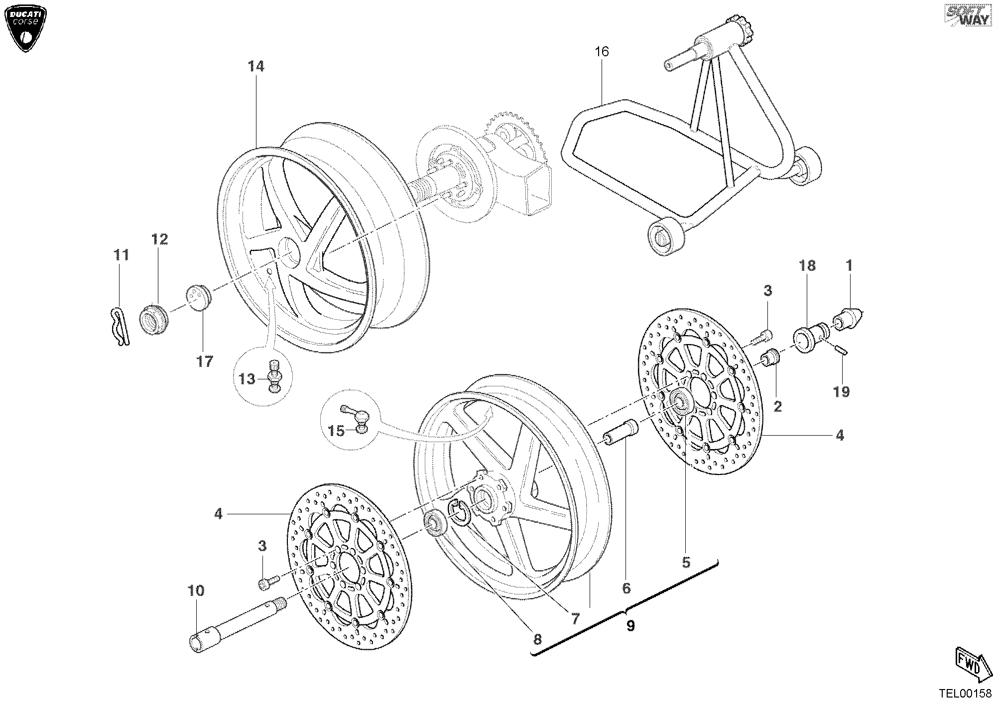 027 ROUES POUR SUPERBIKE 998 RS 2002
