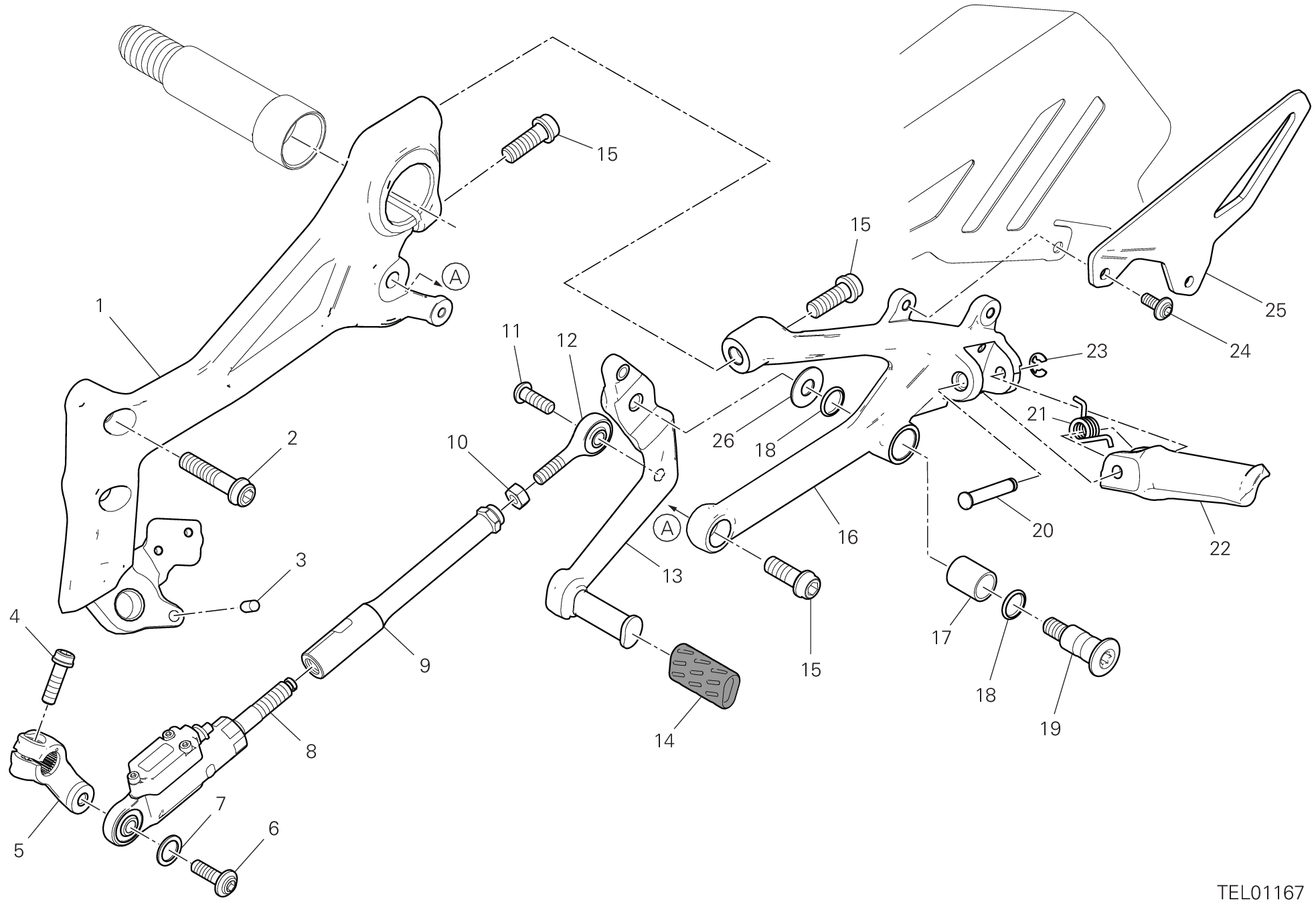 26A REPOSE PIED GAUCHE POUR SUPERBIKE PANIGALE V4 S 2018