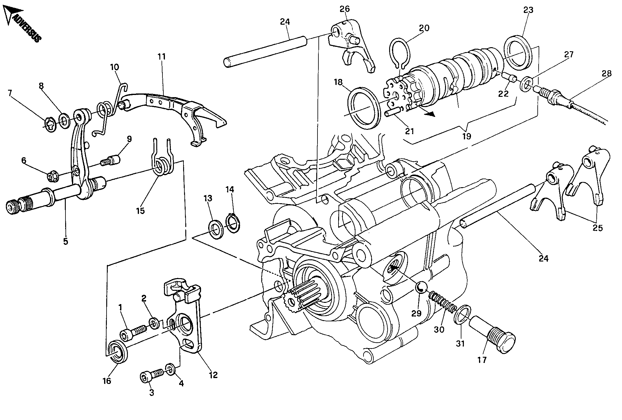 002 ARBRE SELECTEUR DE VITESSES POUR MONSTER 900 1993
