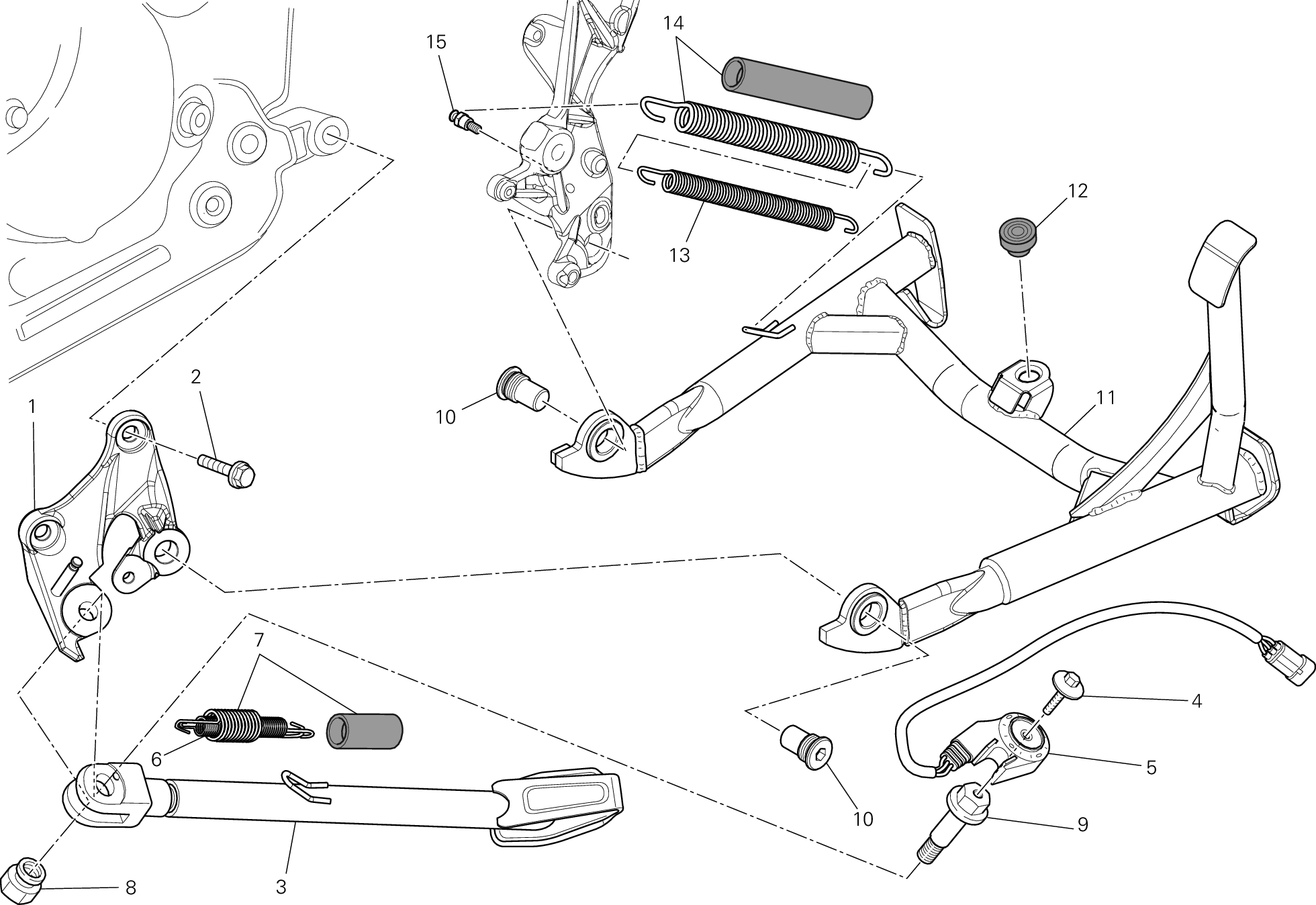 22A BEQUILLE LATERALE POUR MULTISTRADA 1200 S TOURING D AIR 2014