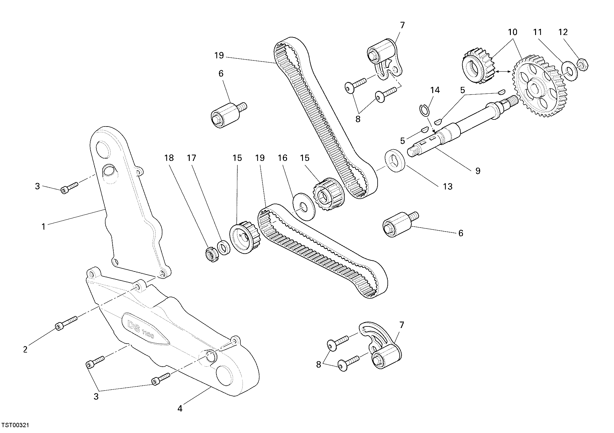 008 COURROIE DISTRIBUTION POUR HYPERMOTARD 1100 2008