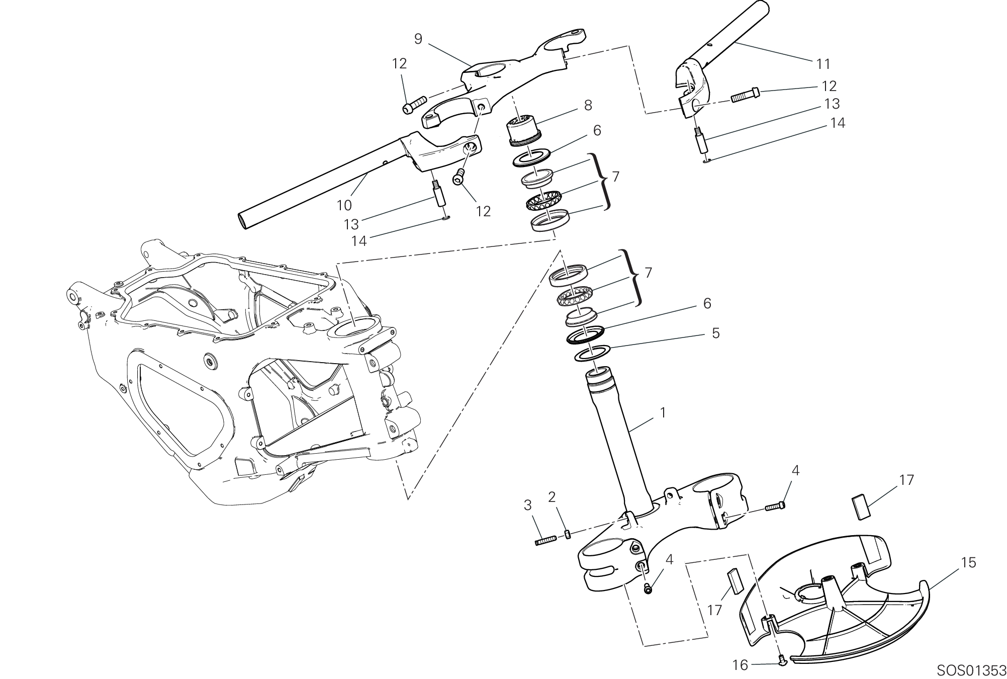18A ENSEMBLE DIRECTION POUR SUPERBIKE PANIGALE V2 NEW 2025