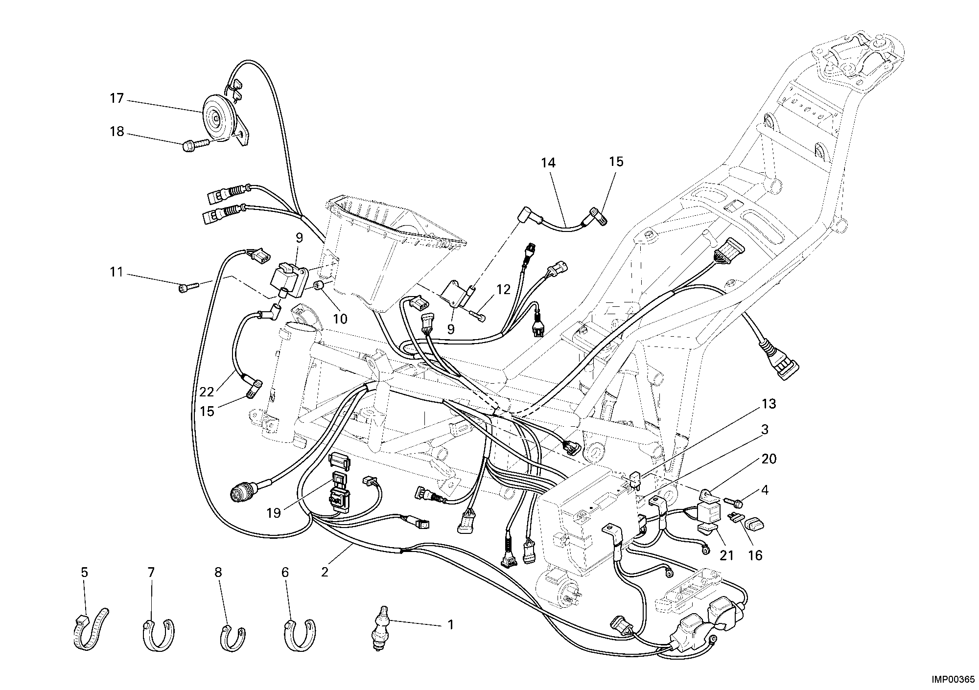 019 FAISCEAU DE FILS POUR MULTISTRADA 620 2006