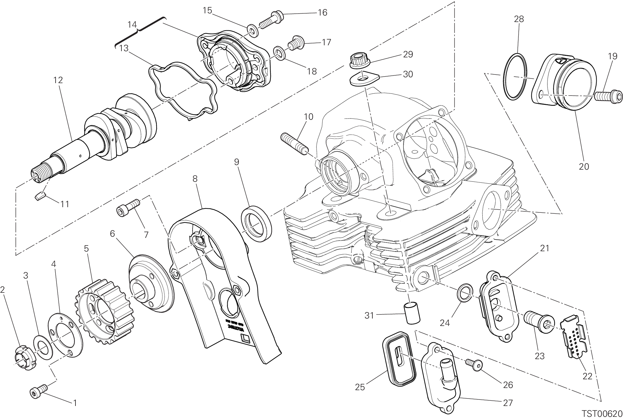 11A CULASSE VERTICALE DISTRIBUTION POUR SCRAMBLER 1100 PRO DARK 2023