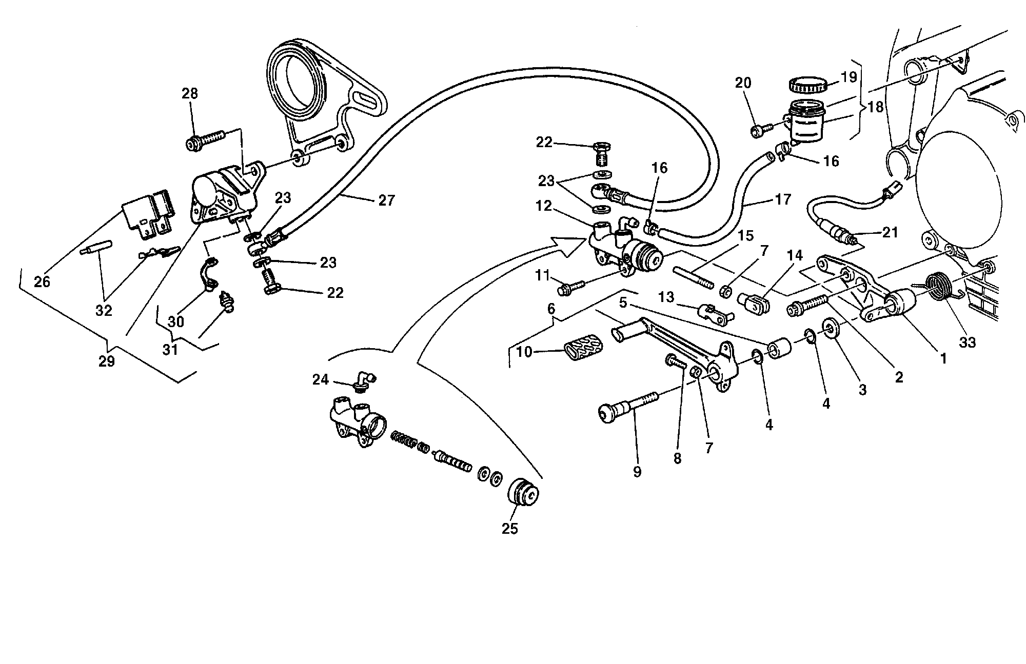 260 SYSTEME DE FREIN ARRIERE POUR SUPERBIKE 996 SPS 1999