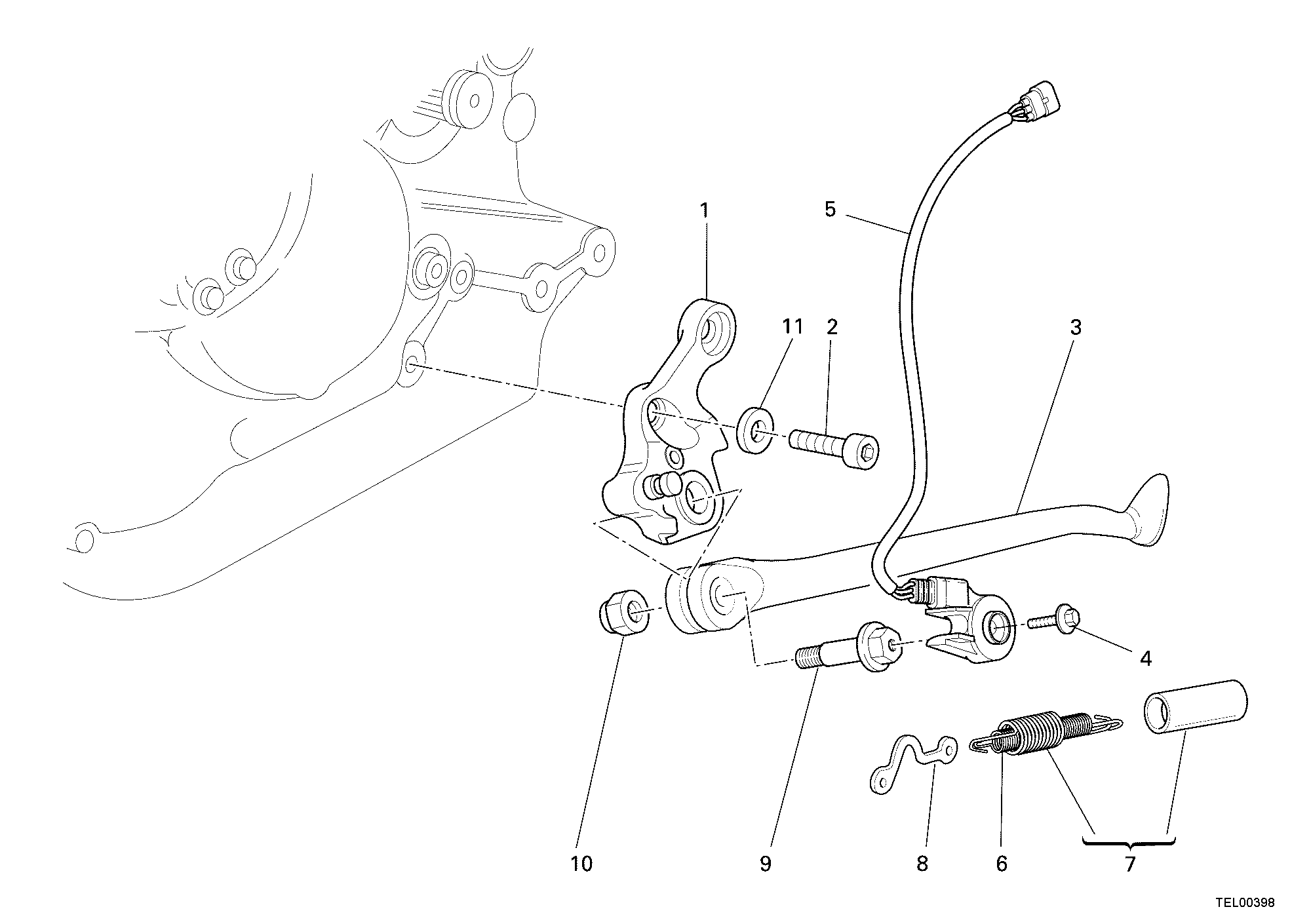 017 BEQUILLE LATERALE POUR MONSTER S2R 1000 2006