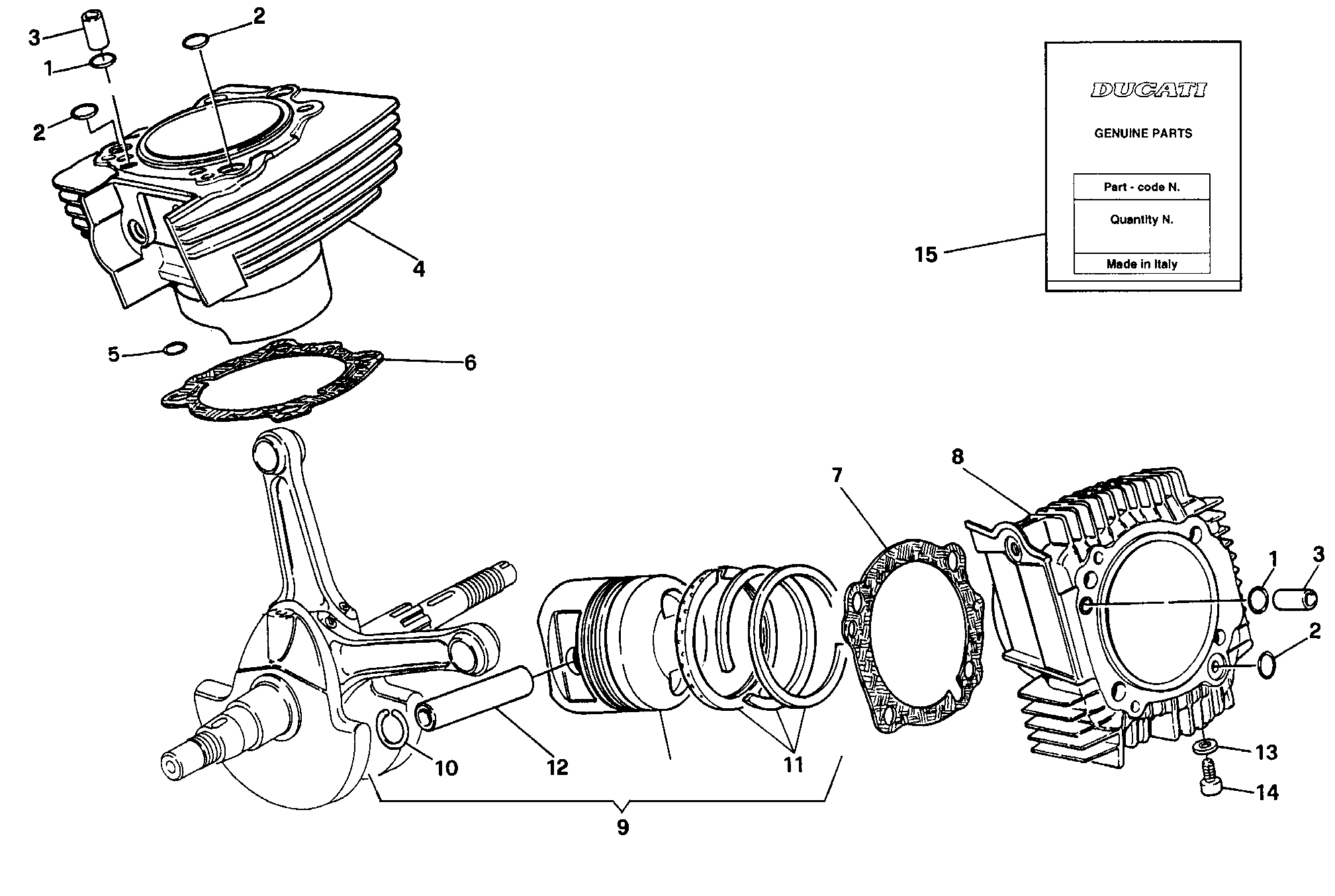 007 CYLINDRE PISTON POUR SUPERSPORT 750 SS 1993