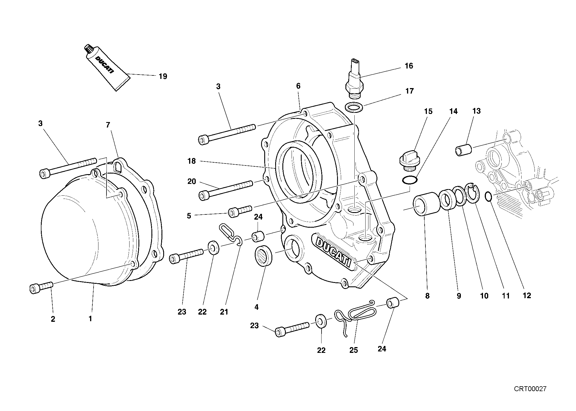005 COUVERCLE EMBRAYAGE POUR SUPERBIKE 748 2000