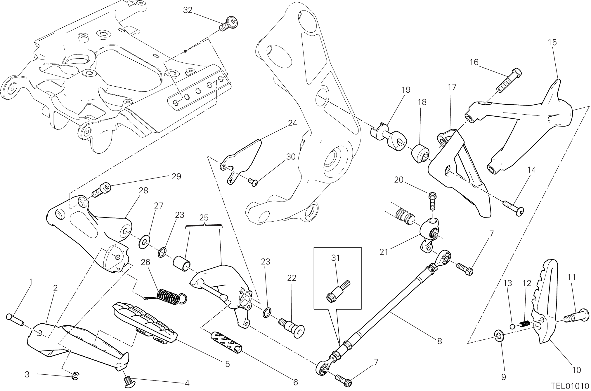 27B REPOSE PIED GAUCHE POUR XDIAVEL 2018