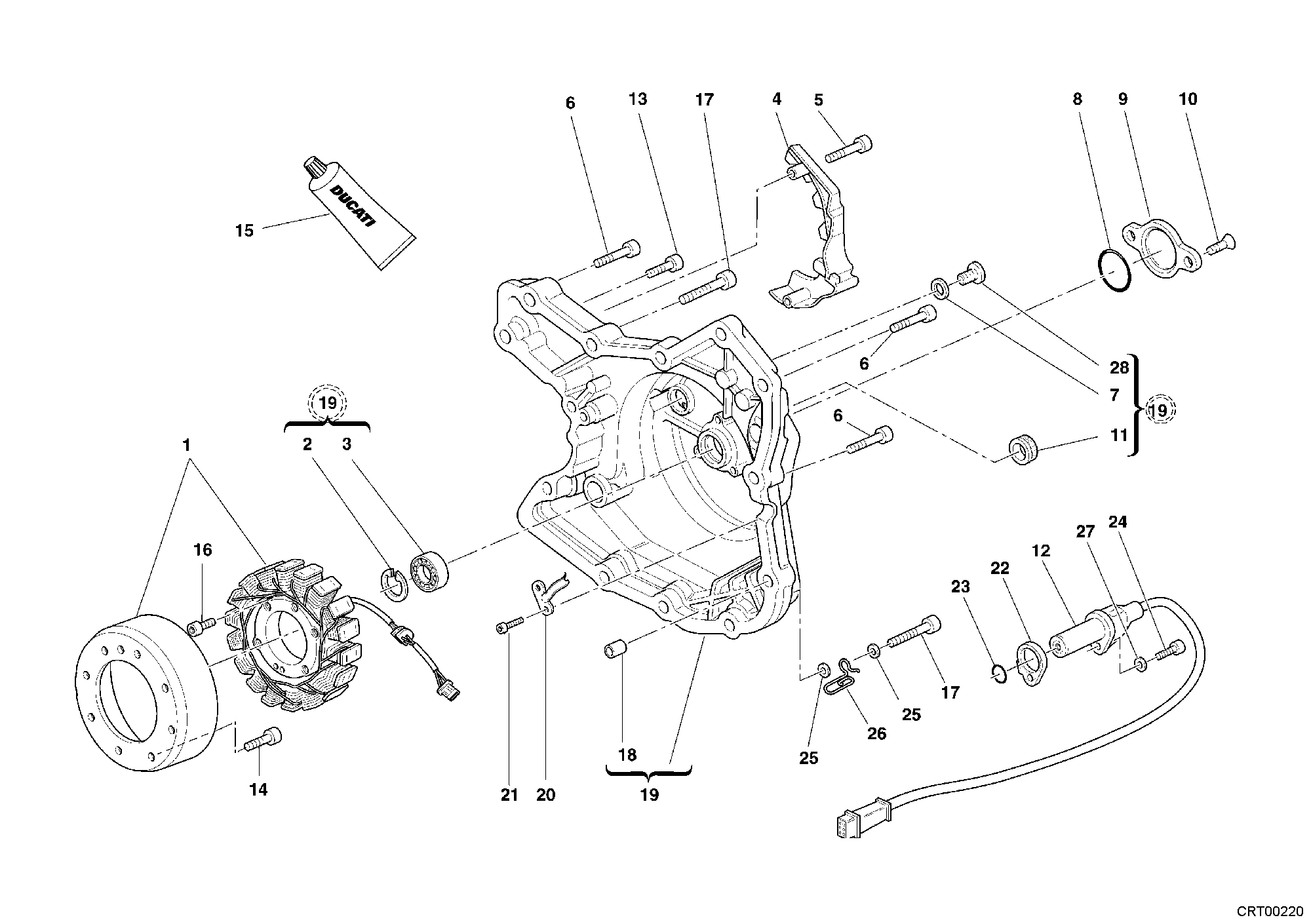 011 COUVERCLE GENERATEUR POUR MULTISTRADA 1000 2005