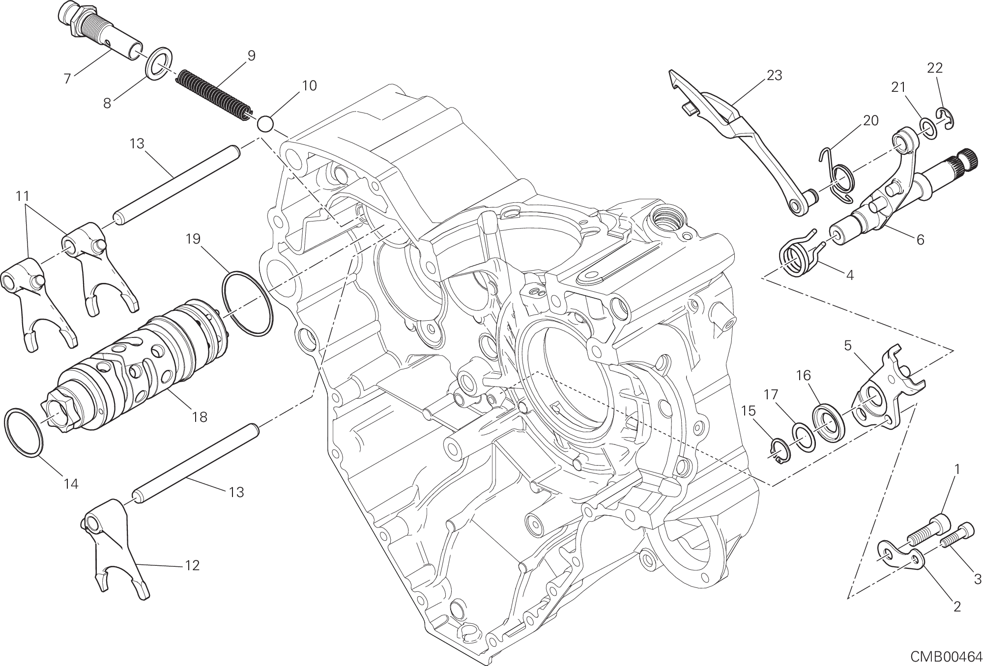 002 TAMBOUR CHANGEMENT VITESSE FOURCHETTE POUR MONSTER 1200 R 2018