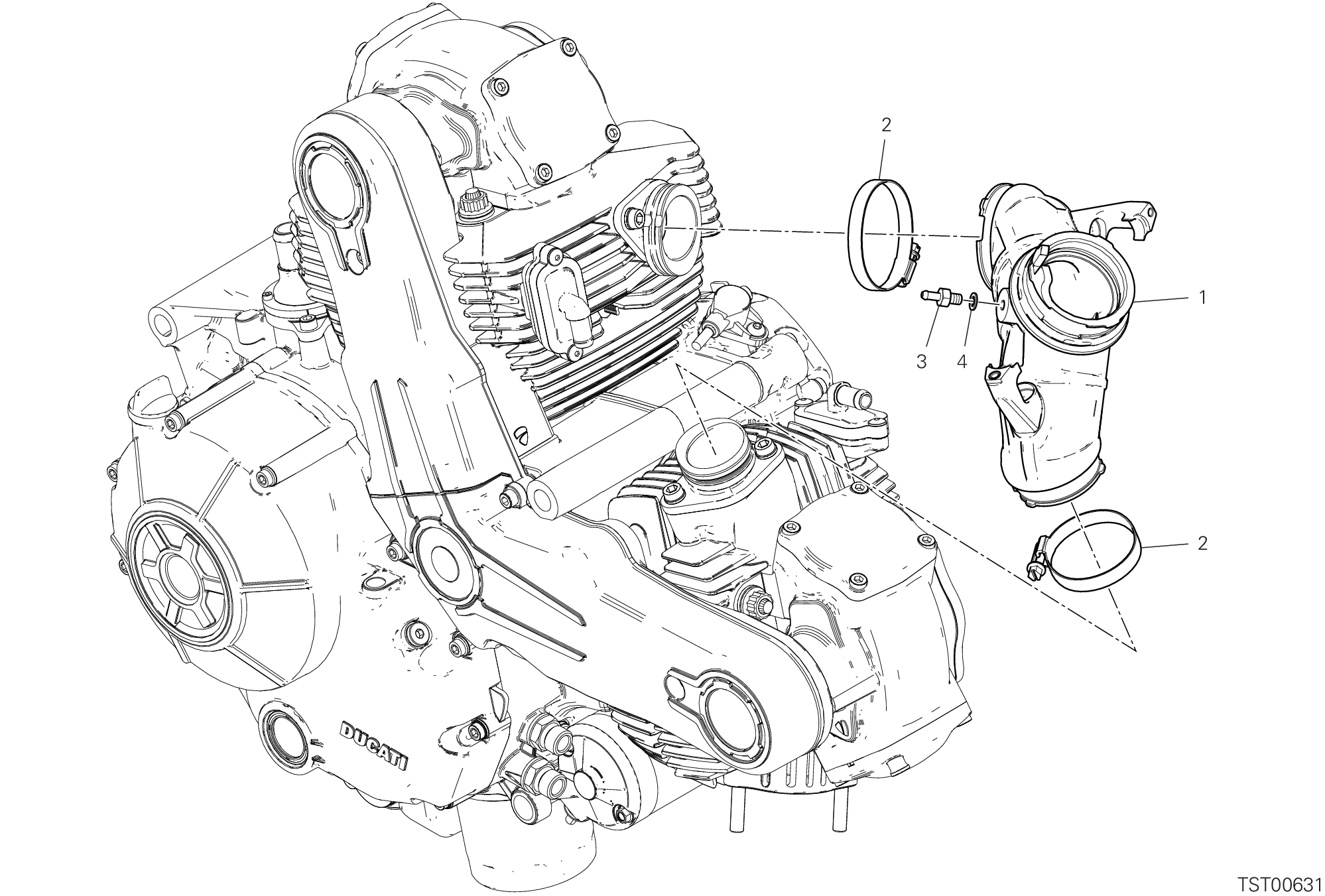 11E RACCORD DADMISSION POUR SCRAMBLER CAFE RACER 2019