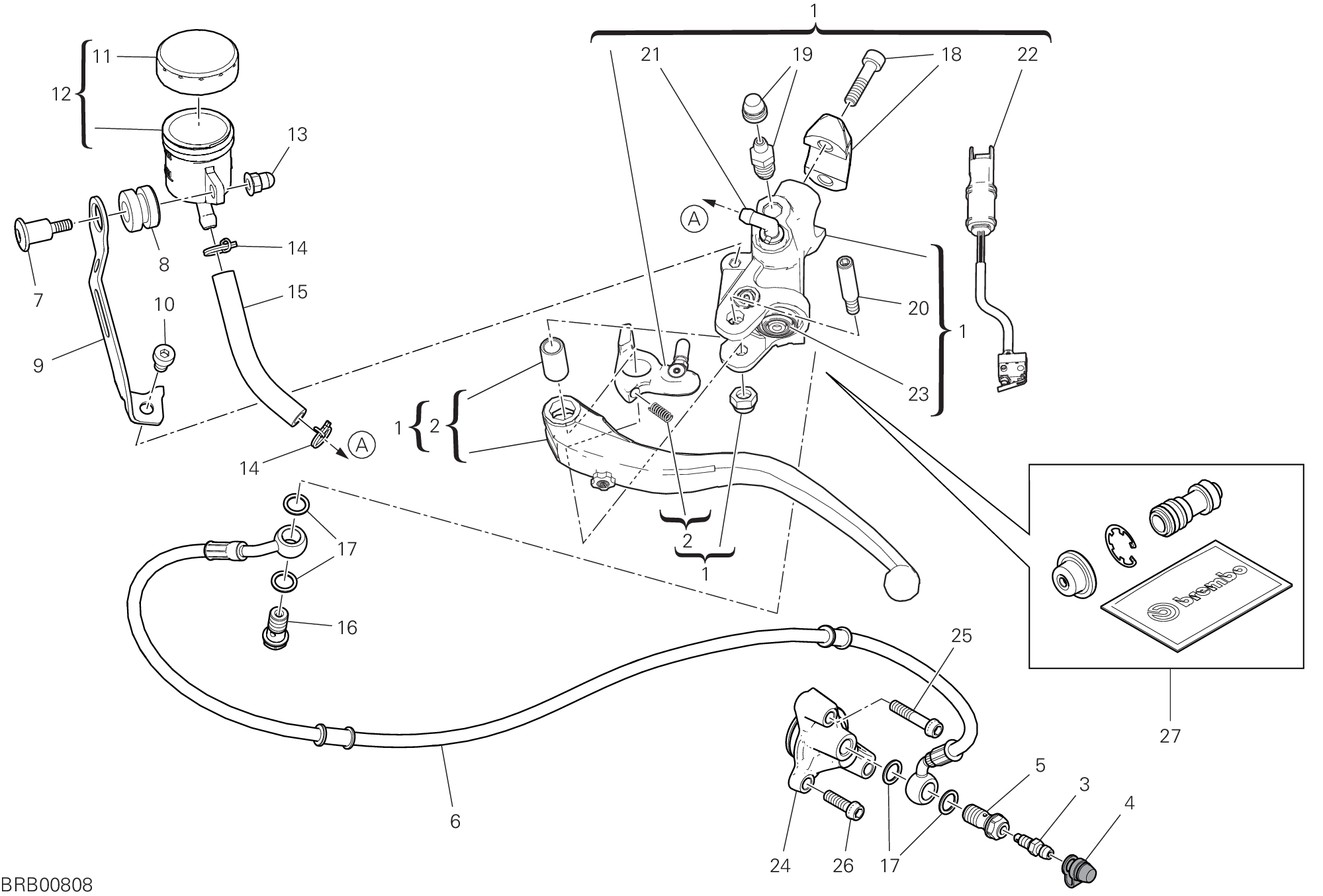 22B COMANDO FRIZIONE POUR SUPERBIKE PANIGALE V4 SP2 30 ANNIVERSARIO 2024