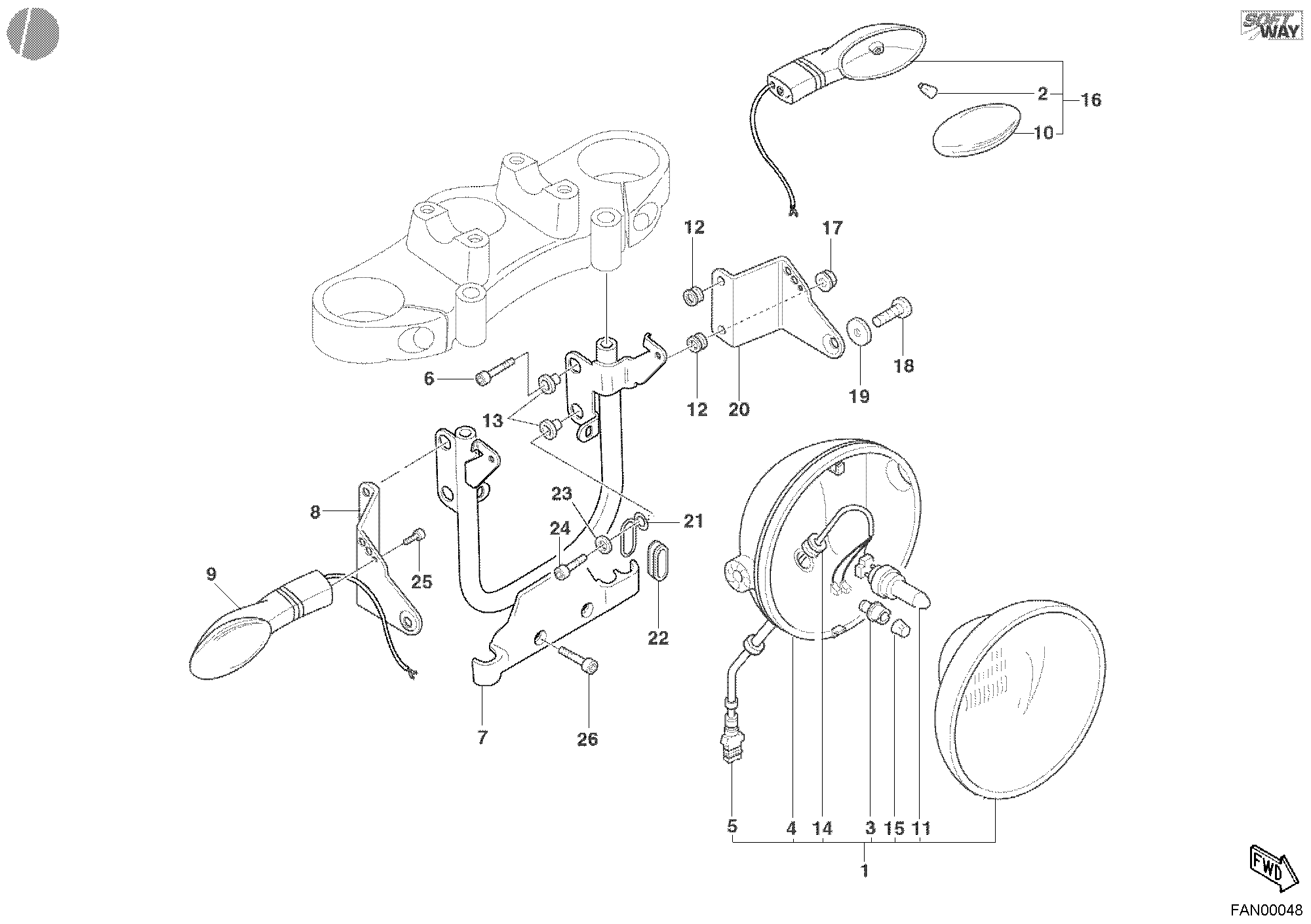 022 FEU AVANT POUR MONSTER 750 2002