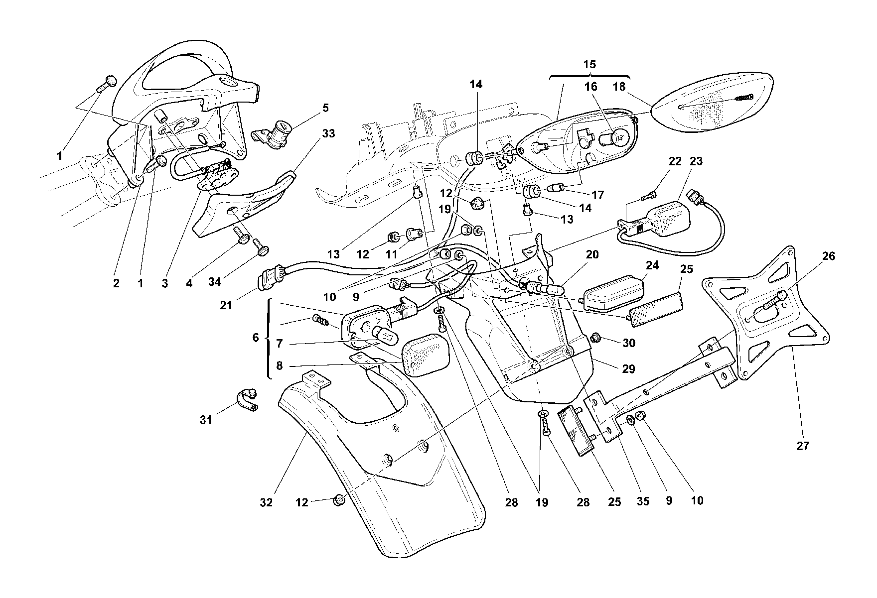 39A FEU ARRIERE USA POUR SPORT TOURING ST4 1999