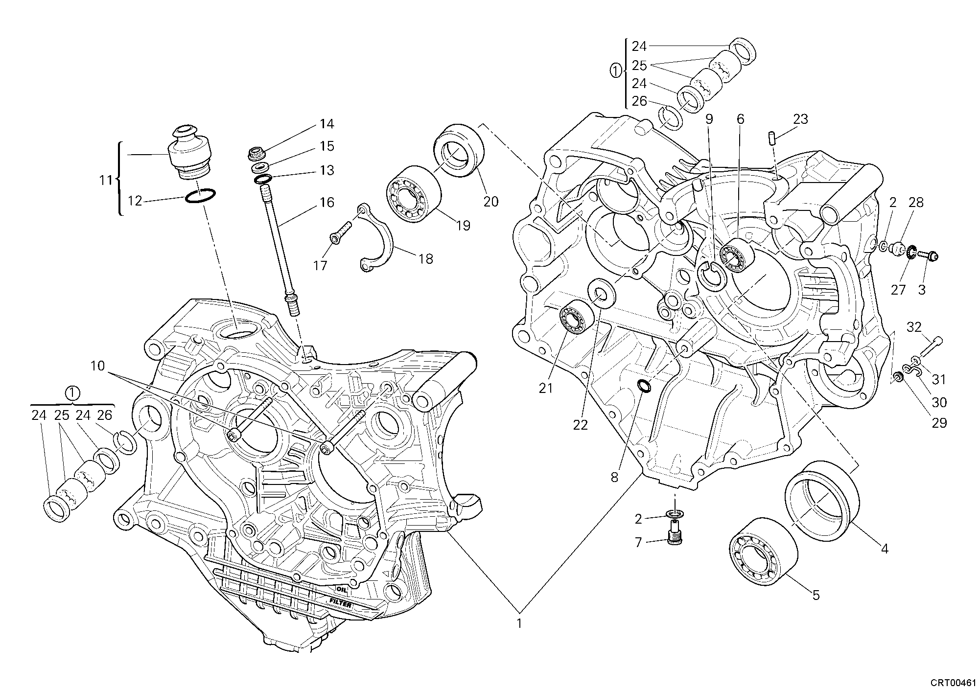 010 CARTER MOTEUR POUR MONSTER S4RS TRICOLORE 2008