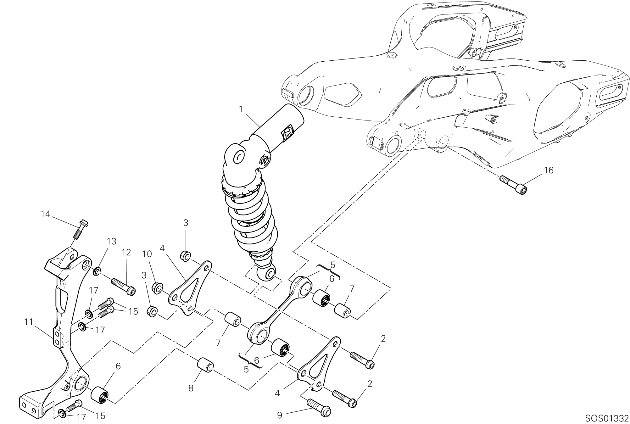 23A AMORTISSEUR ARRIERE POUR SUPERBIKE PANIGALE V4 2025