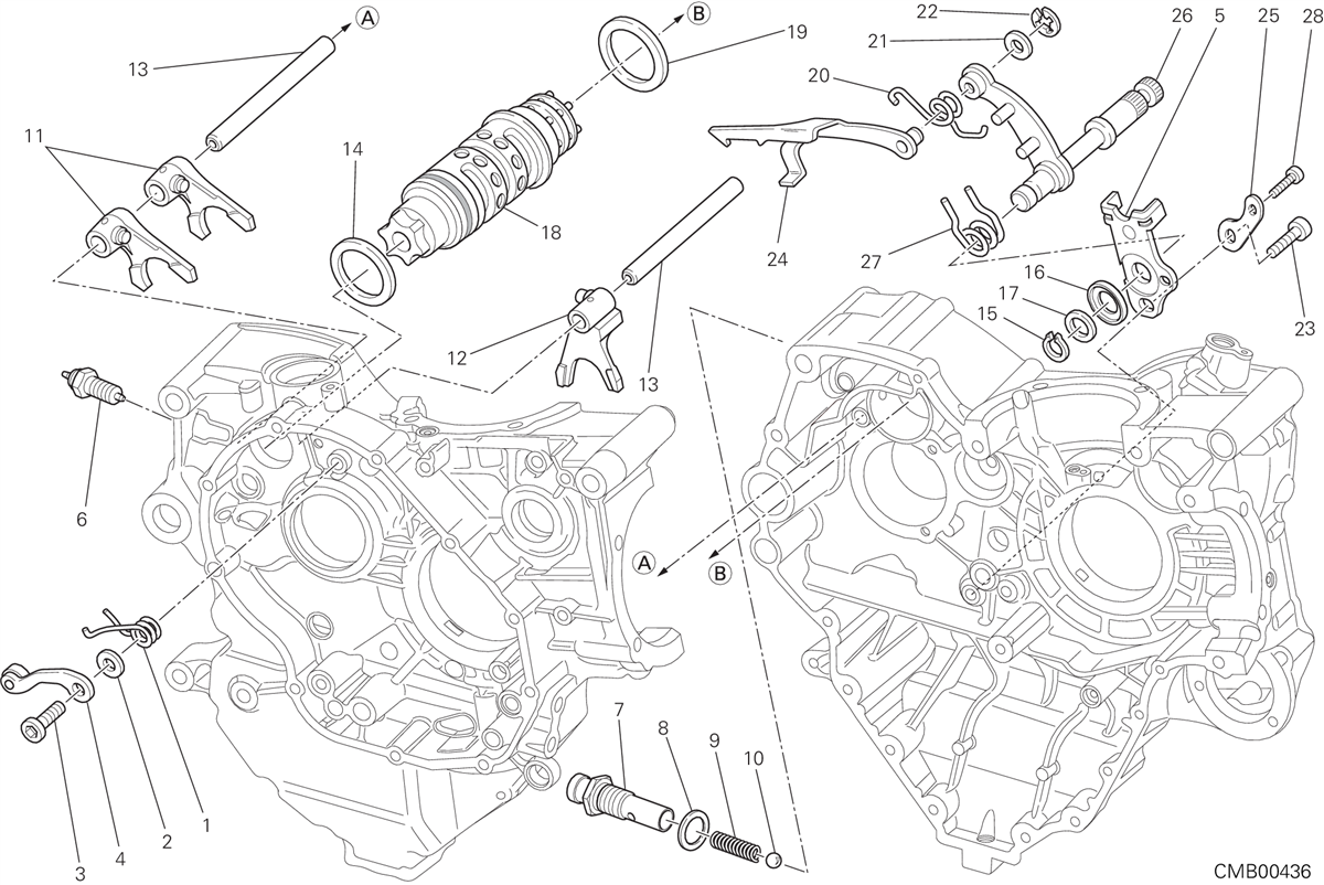 002 TAMBOUR CHANGEMENT VITESSE FOURCHETTE POUR MONSTER 1200 2015