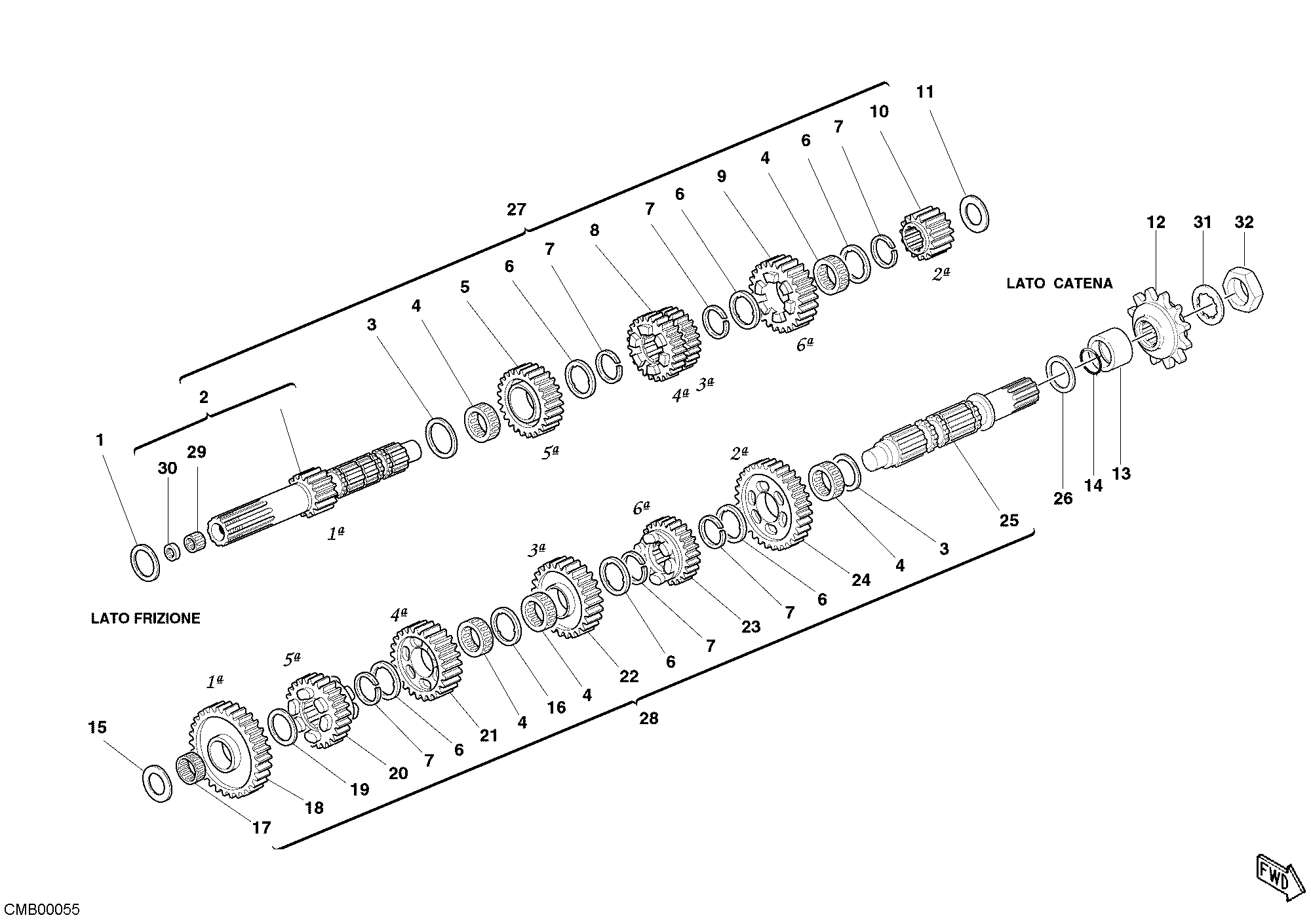 003 BOITE DE VITESSES POUR MONSTER S4R 2008