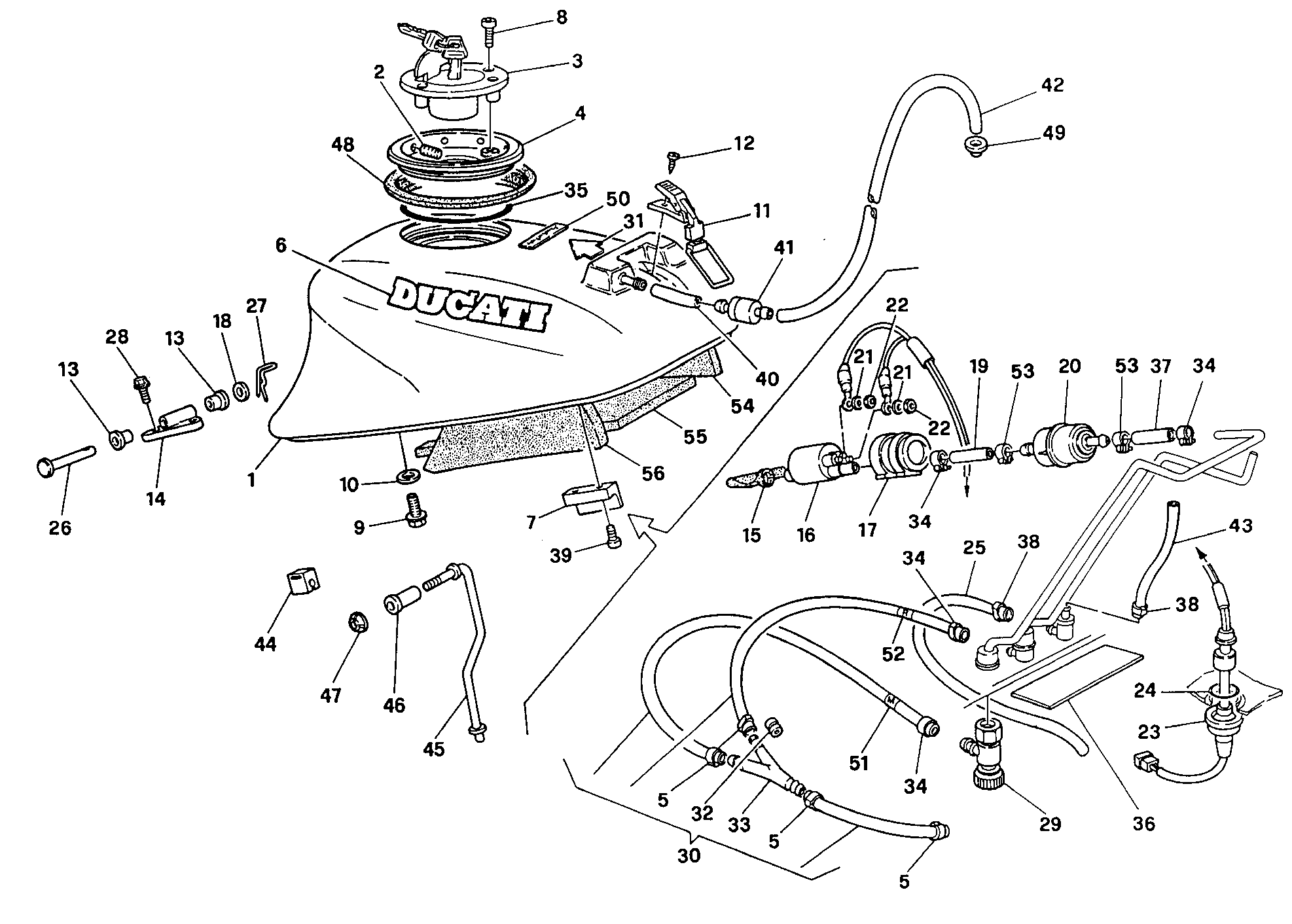 032 RESERVOIR CARBURANT POUR SUPERSPORT 900 SS 1991