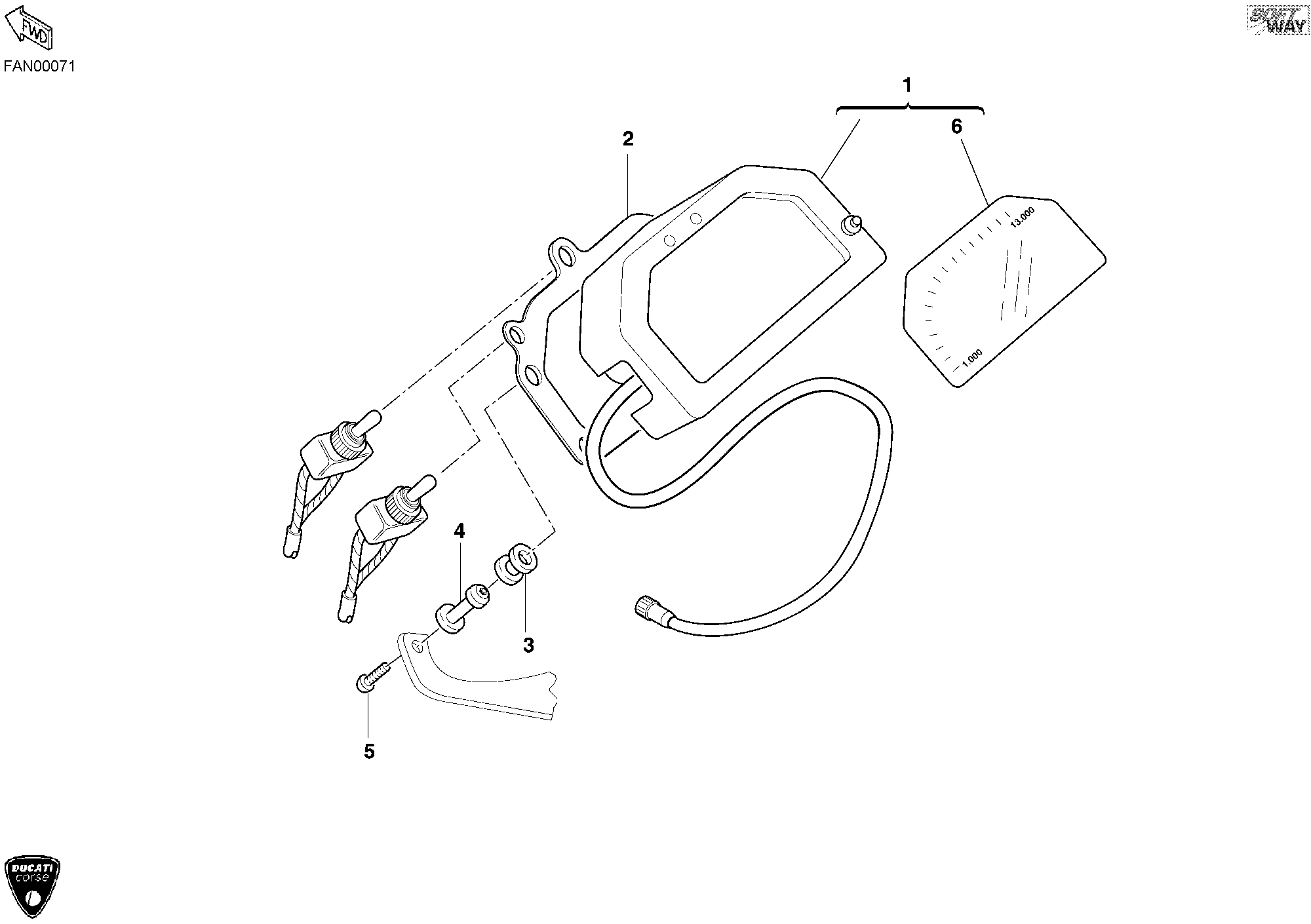 020 COMPTEURS POUR SUPERBIKE 998 RS 2003