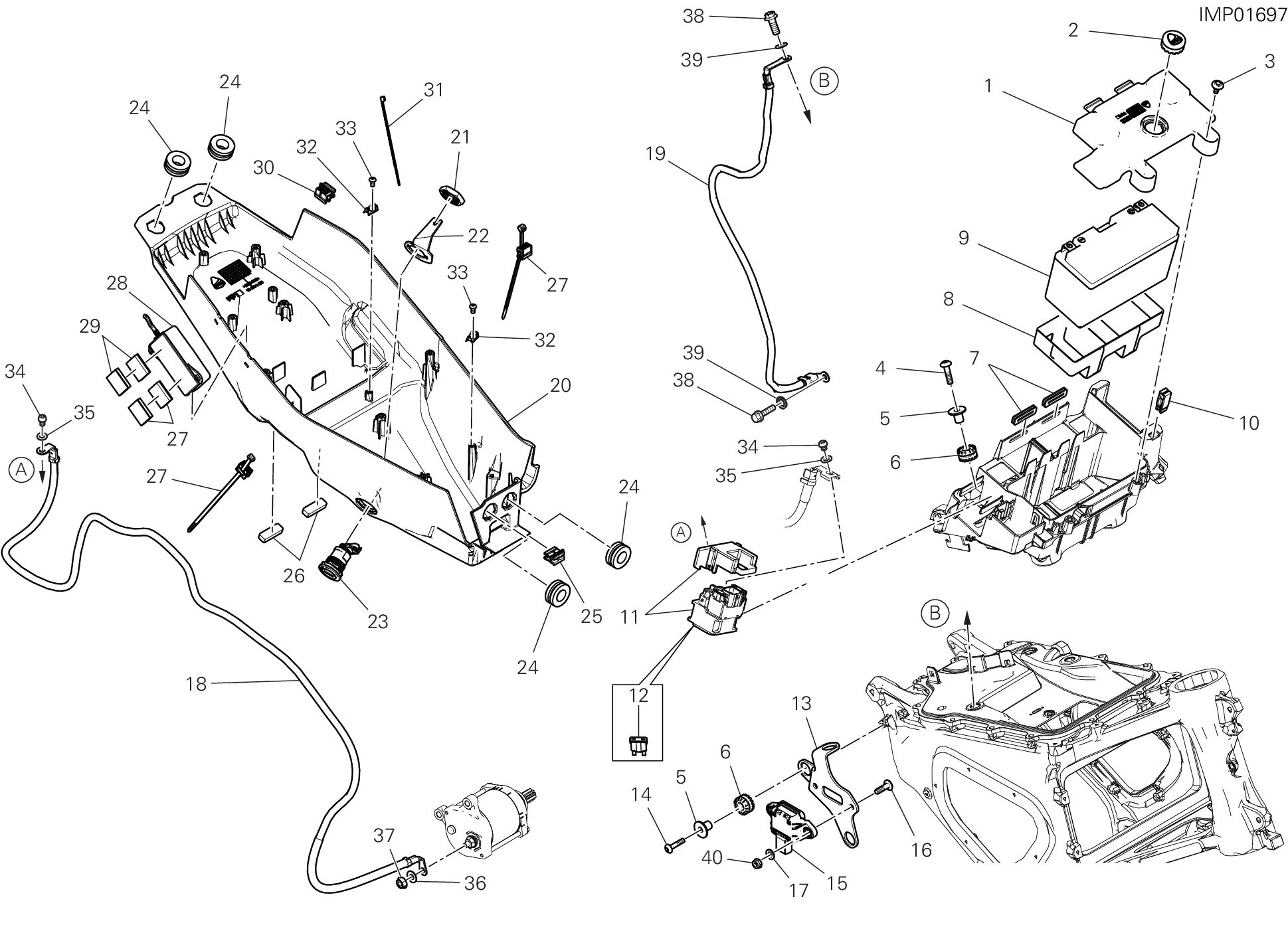 018 SUPPORT BATTERIE POUR MULTISTRADA V2 2025