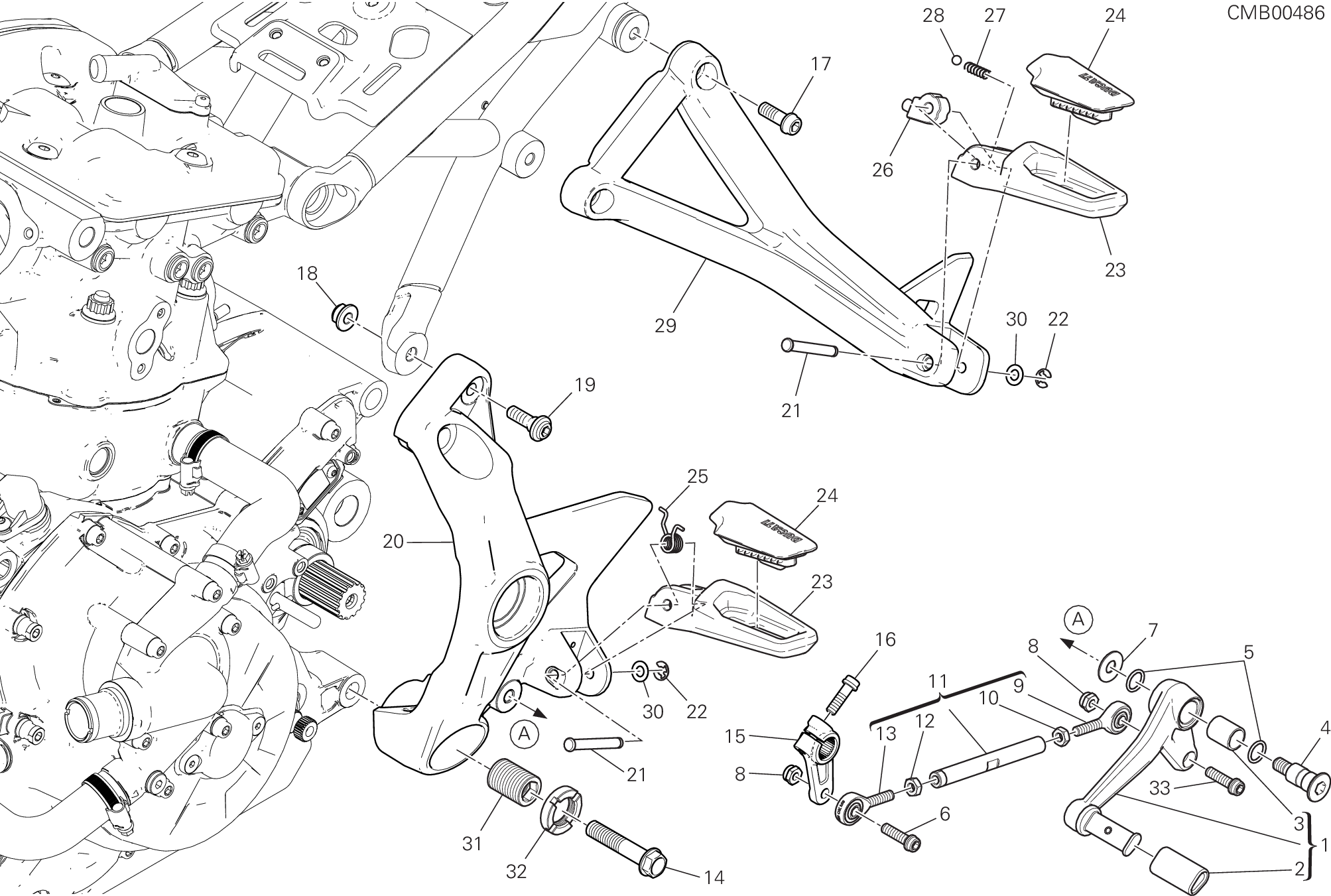 27A REPOSE PIED GAUCHE POUR MONSTER 1200 2020