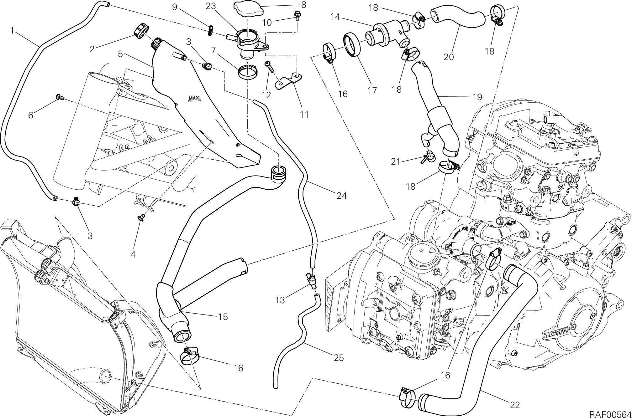 031 CIRCUIT DE REFROIDISSEMENT POUR XDIAVEL 2016