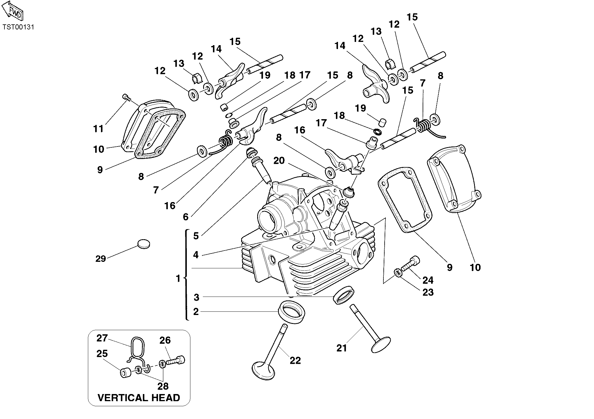 014 CULASSE VERTICALE POUR MONSTER 620 2005
