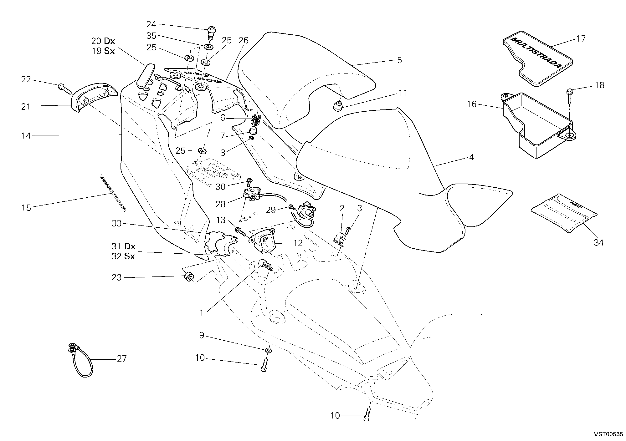 038 SELLE POUR MULTISTRADA 620 DARK 2006