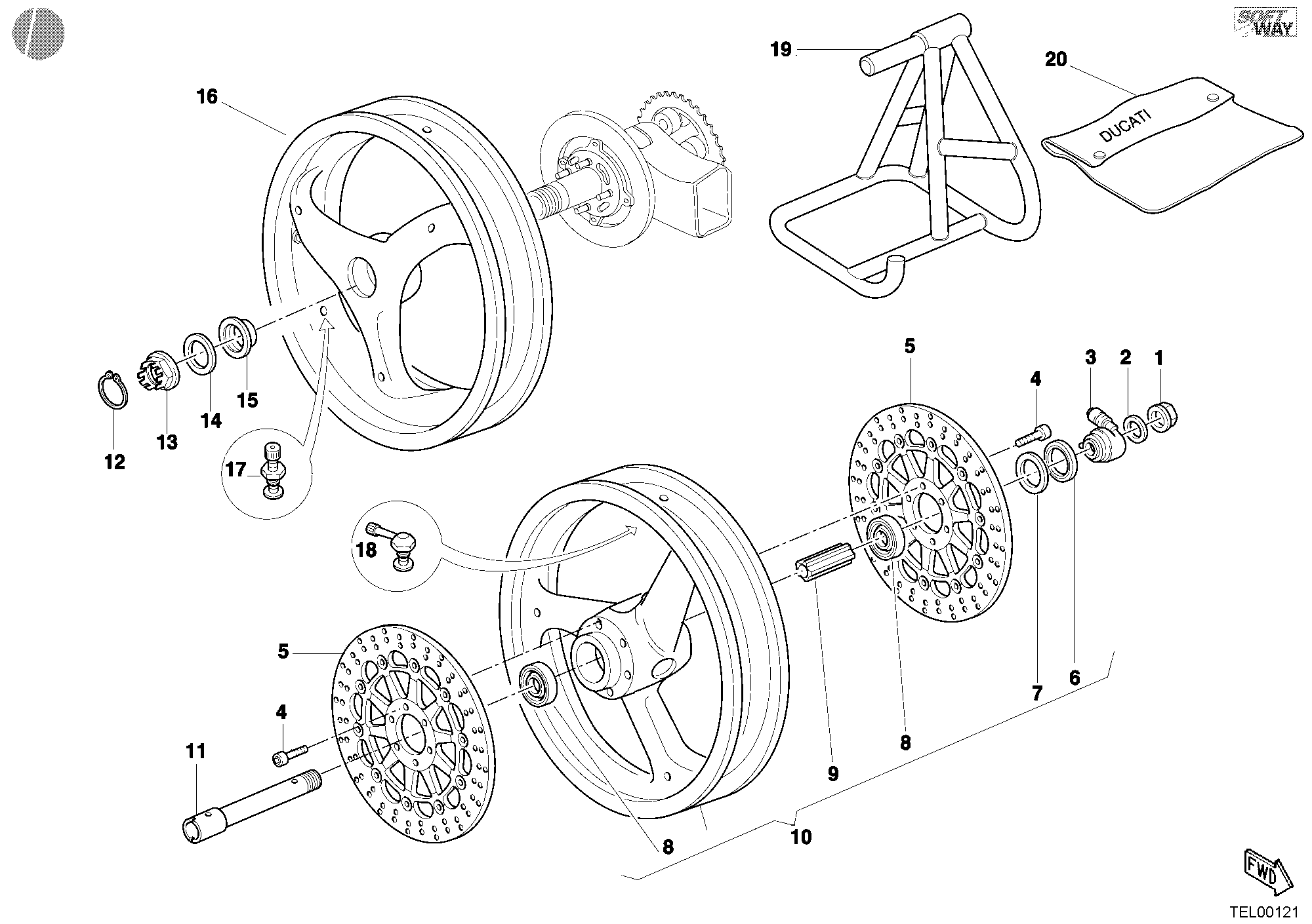 027 ROUES POUR SUPERBIKE 748 2001