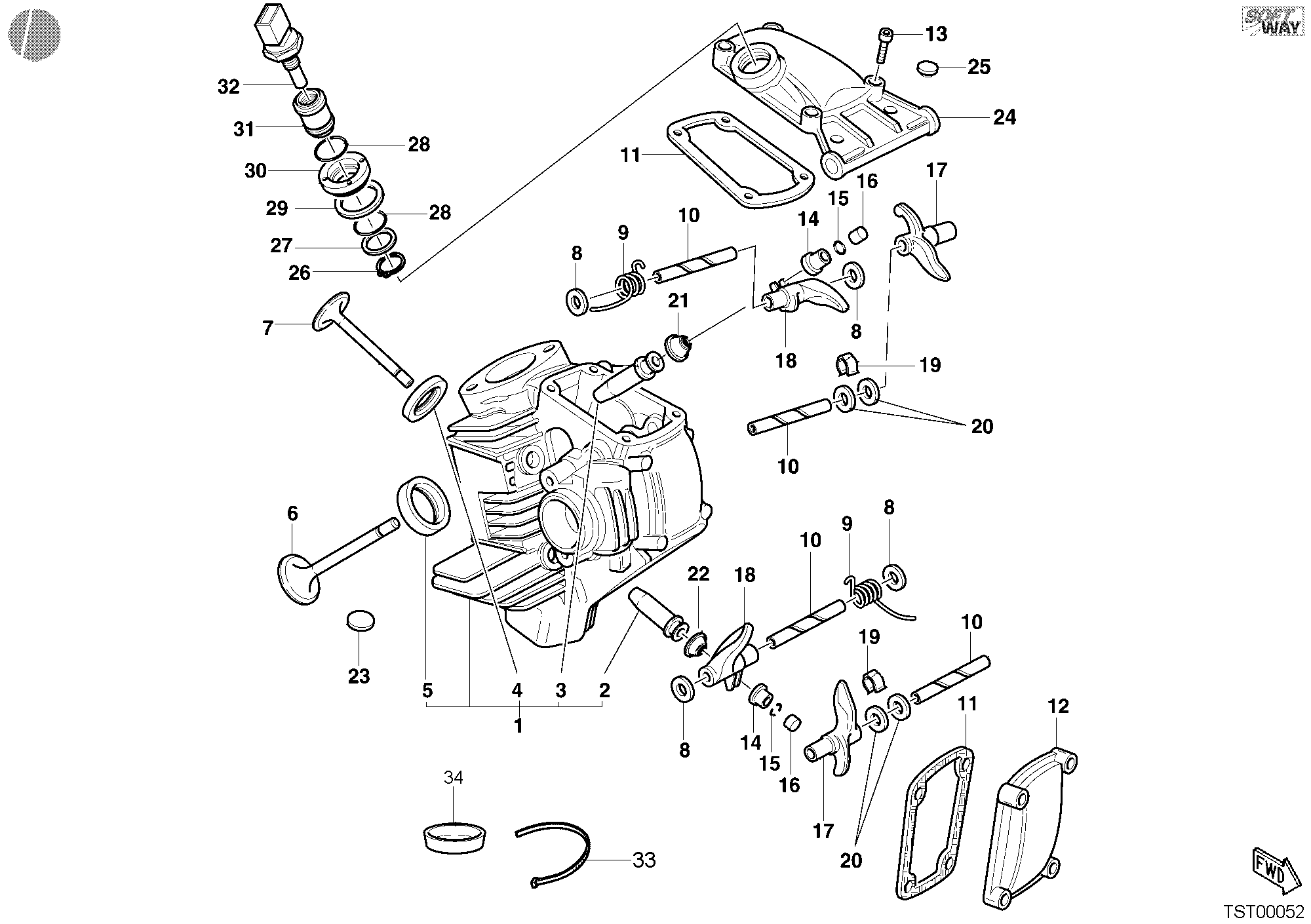 015 CULASSE HORIZONTALE POUR SUPERSPORT 900 SS 2002