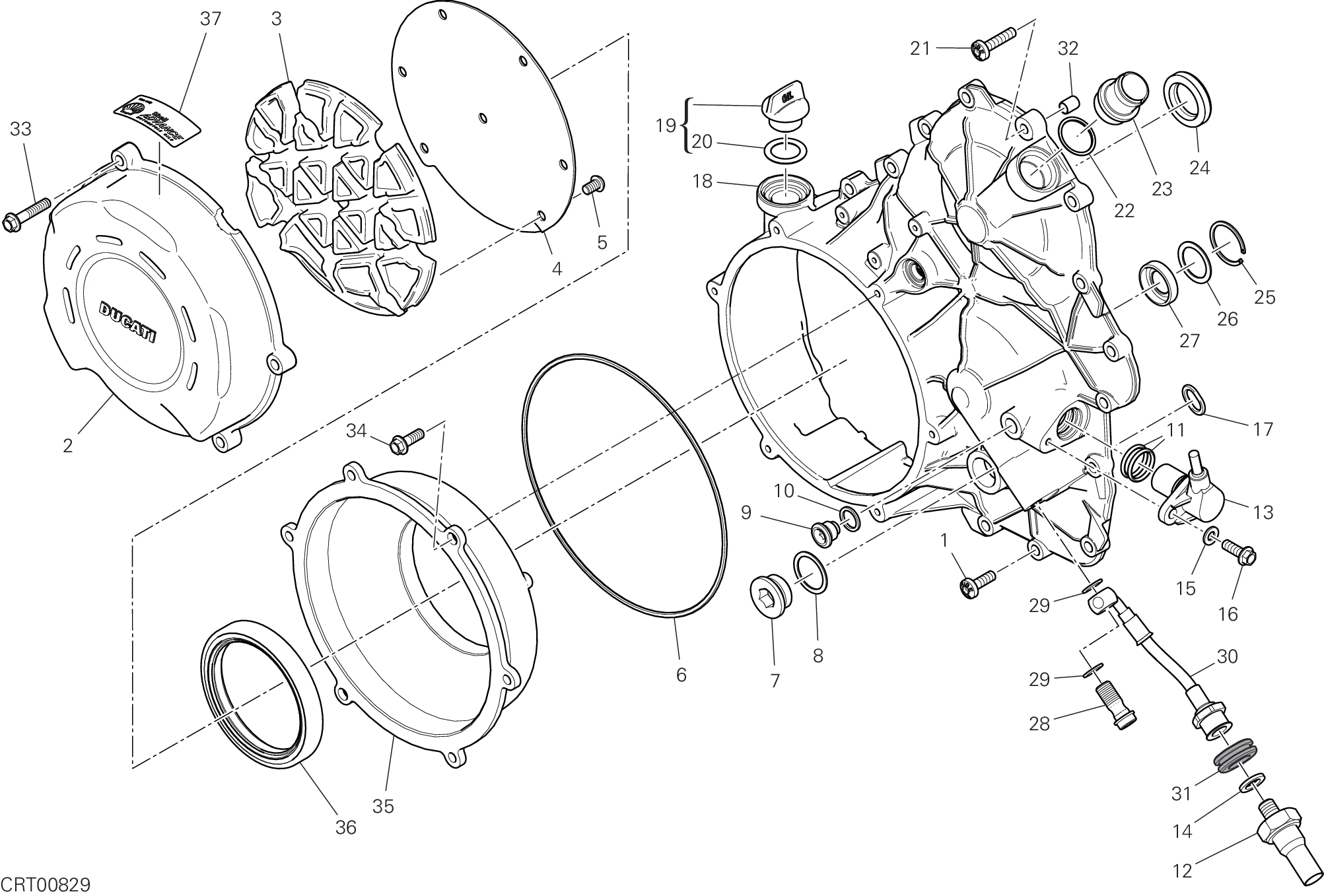 04A COUVERCLE EMBRAYAGE POUR SUPERBIKE PANIGALE 25ANNIVERSARIO 916 2020