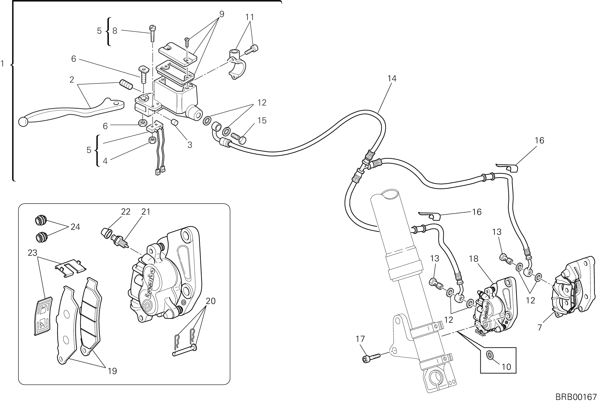029 SYSTEME DE FREIN AVANT POUR MONSTER S2R 800 2007
