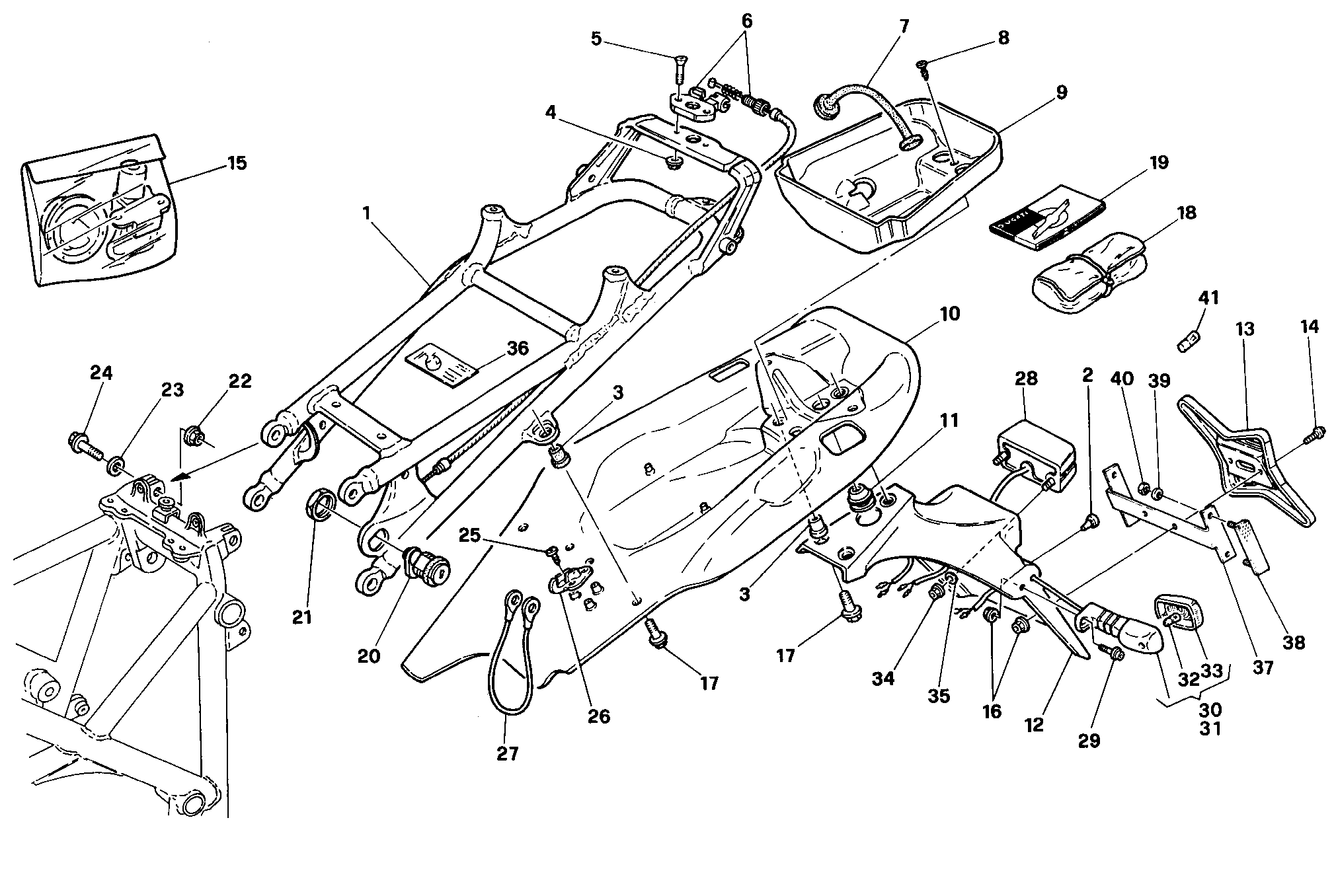029 CADRE ARRIERE FM 003096 POUR SUPERBIKE 916 1997