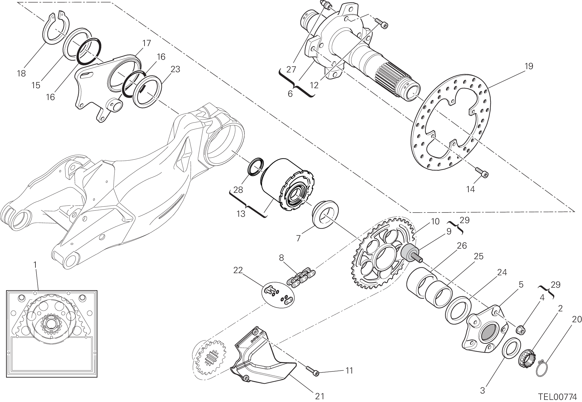 26A PIVOT ROUE ARRIERE POUR STREETFIGHTER 848 2012