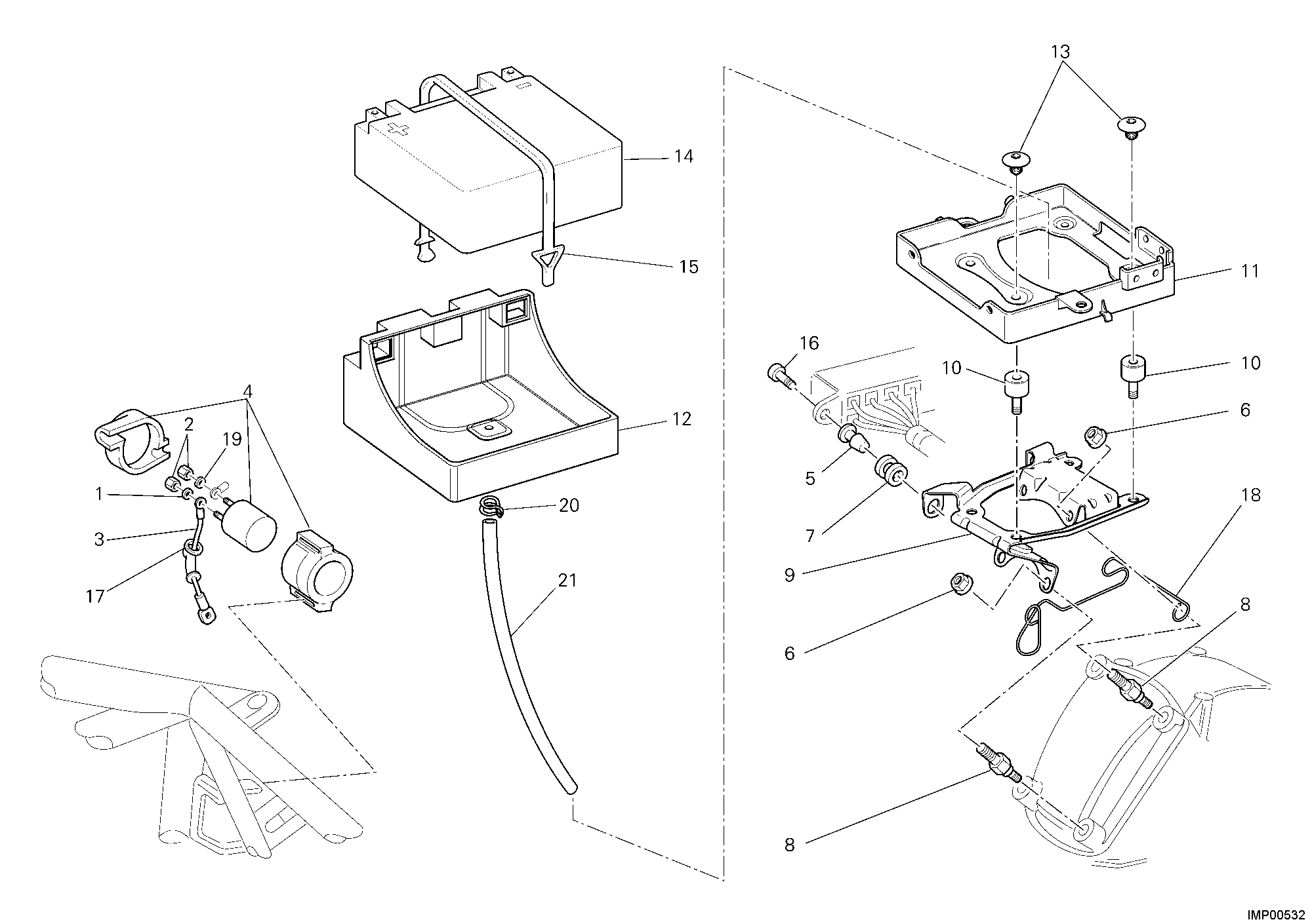 019 BATTERIE POUR MONSTER S2R 1000 2008