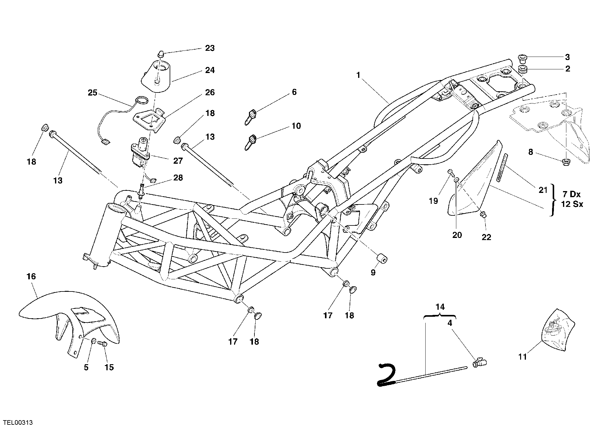 024 CADRE POUR MONSTER S2R 800 2006