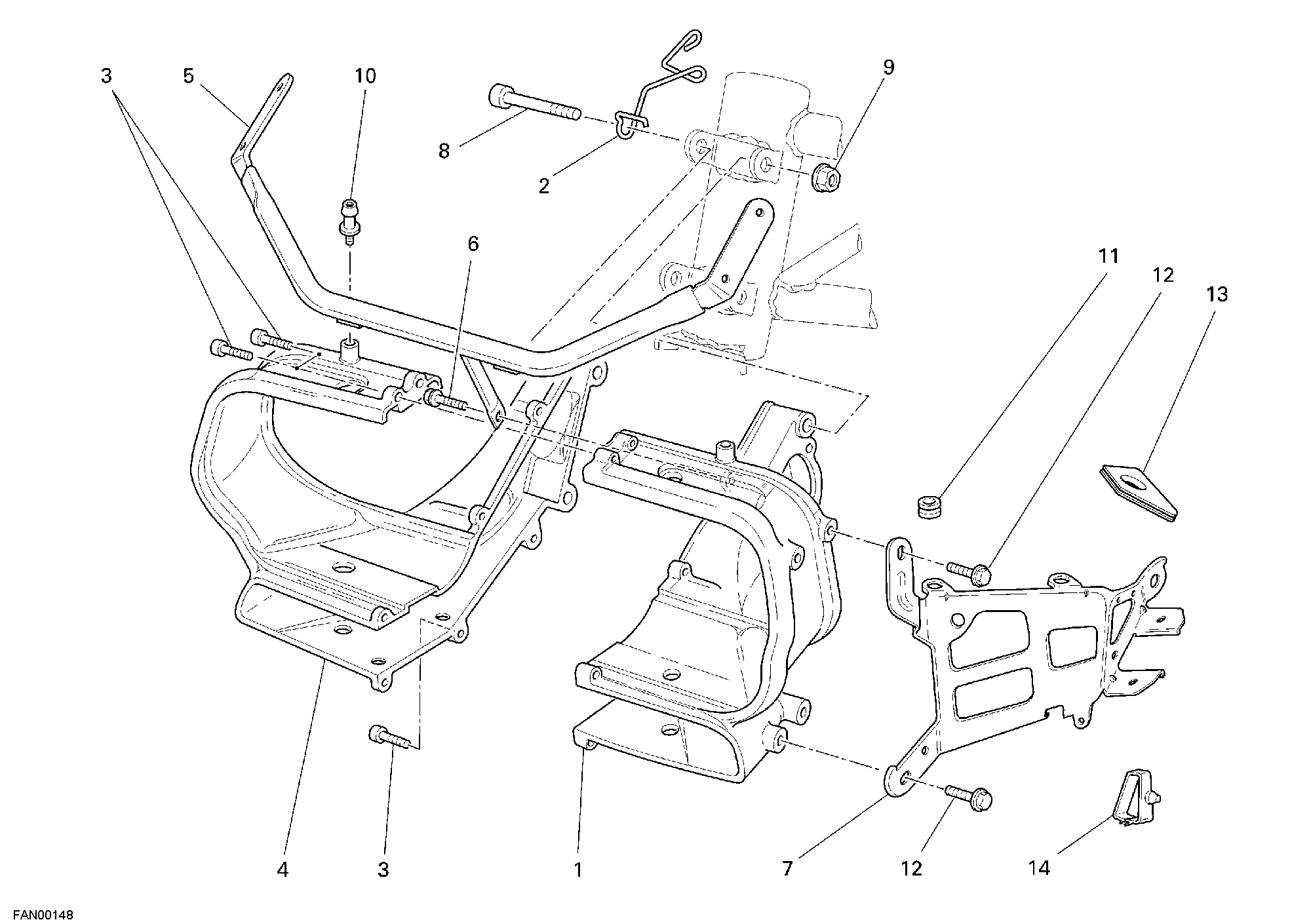 022 SUPPORT FEU AVANT POUR SPORT TOURING ST3 2006